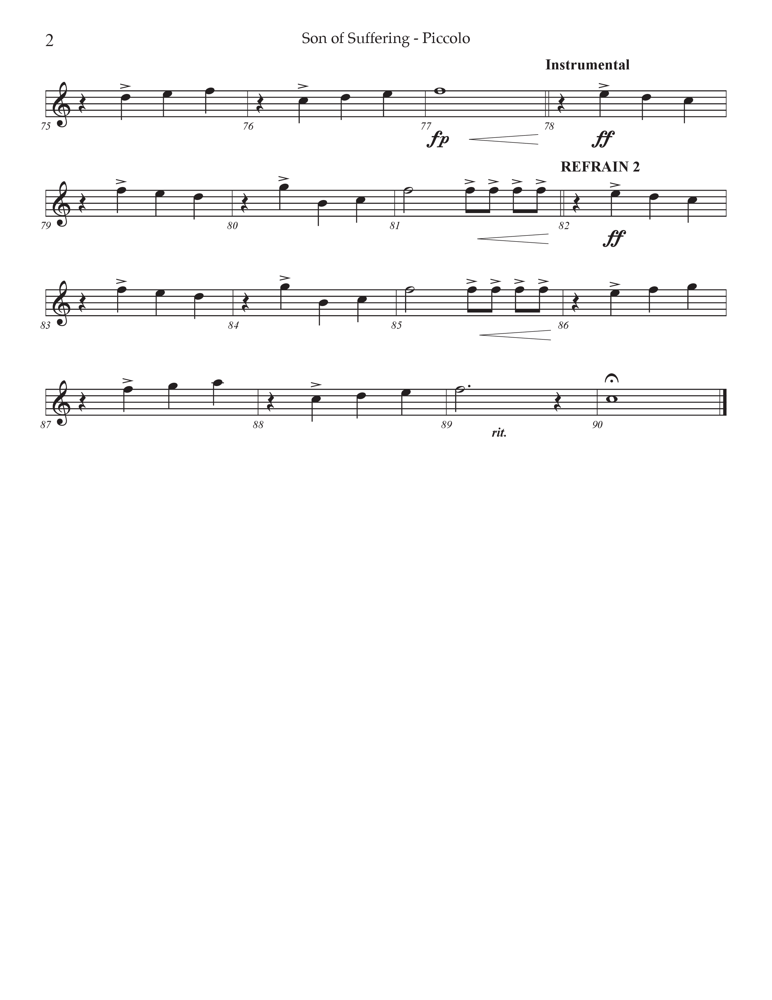 Son Of Suffering (Choral Anthem SATB) Flute/Piccolo (Prestonwood Worship / Arr. Jonathan Walker)