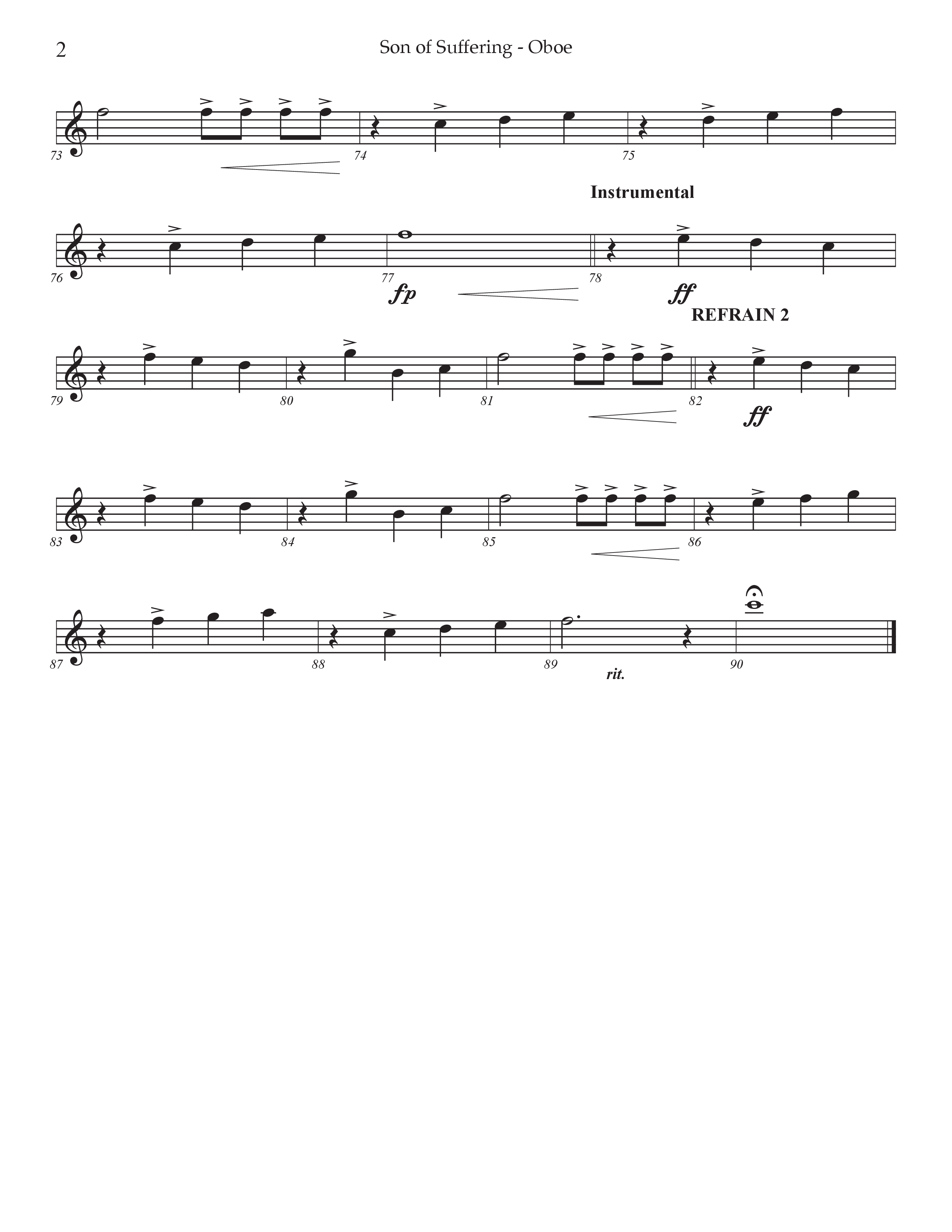 Son Of Suffering (Choral Anthem SATB) Oboe (Prestonwood Worship / Arr. Jonathan Walker)
