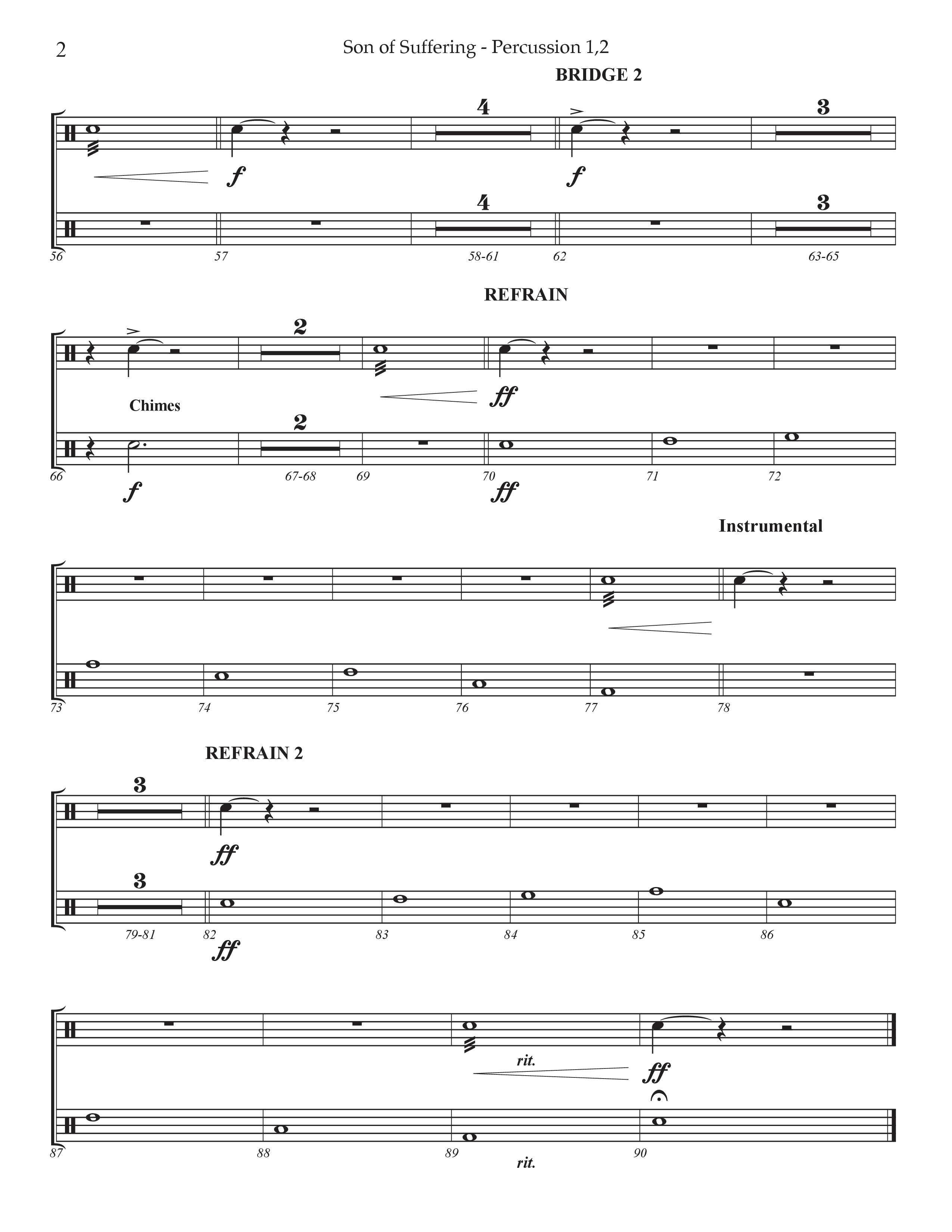 Son Of Suffering (Choral Anthem SATB) Percussion 1/2 (Prestonwood Worship / Arr. Jonathan Walker)