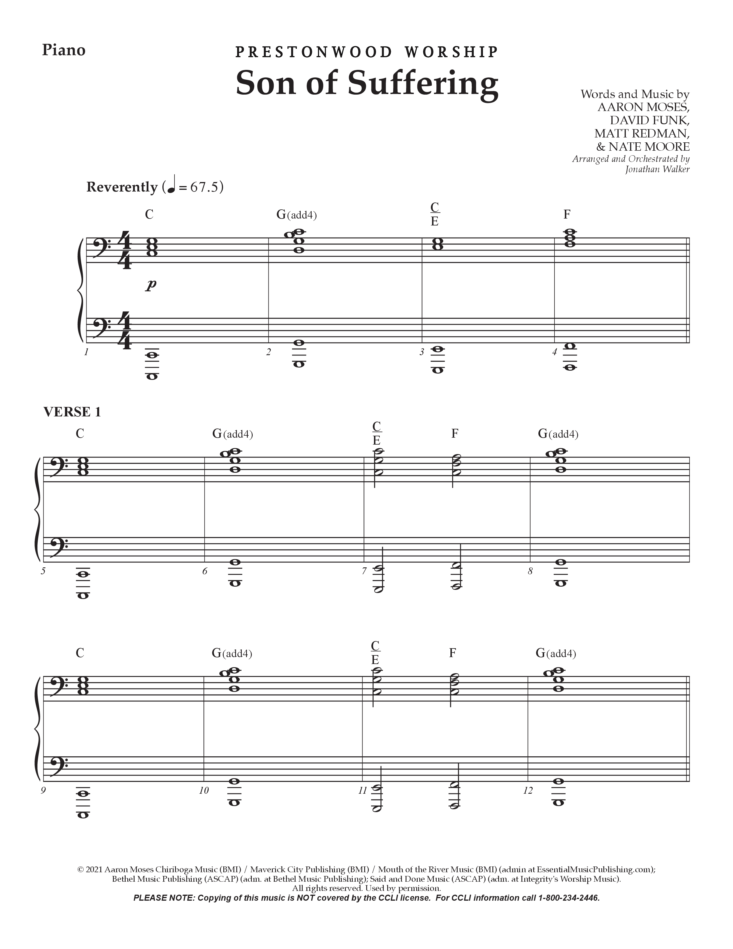 Son Of Suffering (Choral Anthem SATB) Choral Vocal Pack (Prestonwood Worship / Arr. Jonathan Walker)