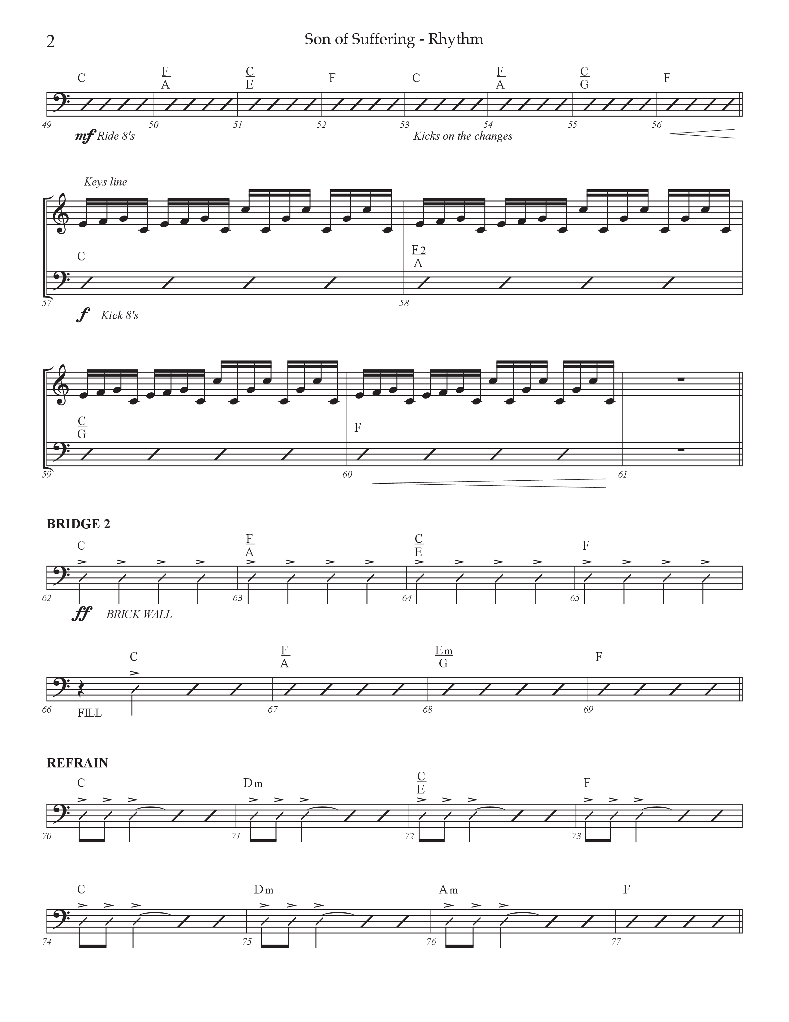 Son Of Suffering (Choral Anthem SATB) Rhythm Chart (Prestonwood Worship / Arr. Jonathan Walker)