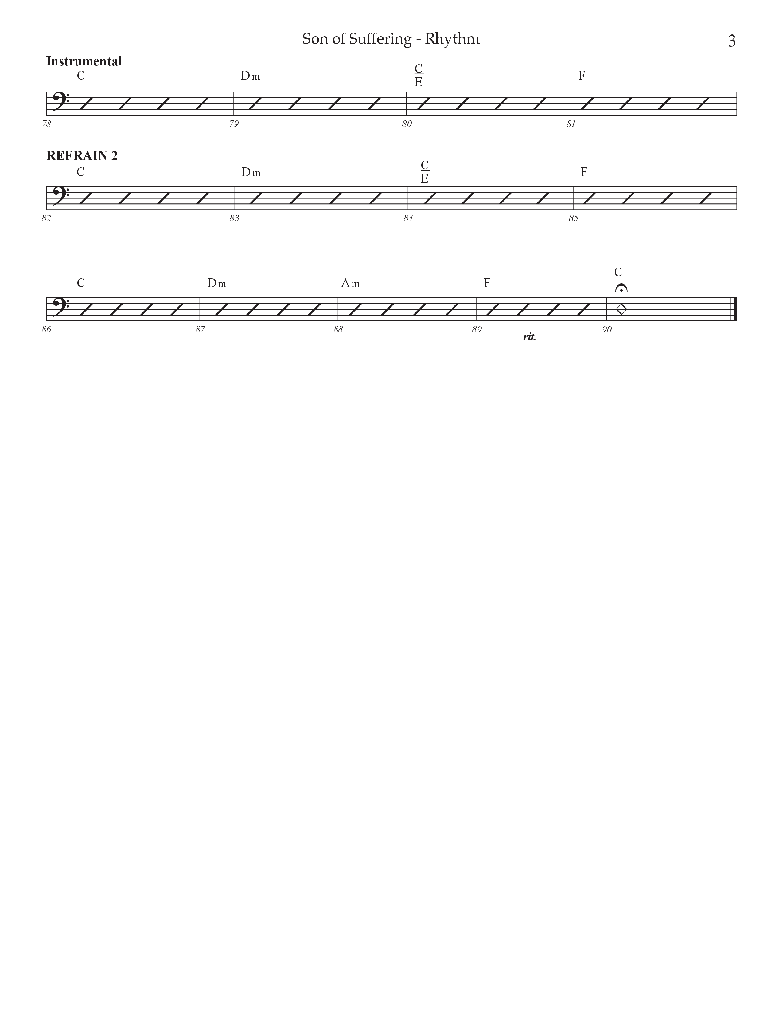 Son Of Suffering (Choral Anthem SATB) Rhythm Chart (Prestonwood Worship / Arr. Jonathan Walker)