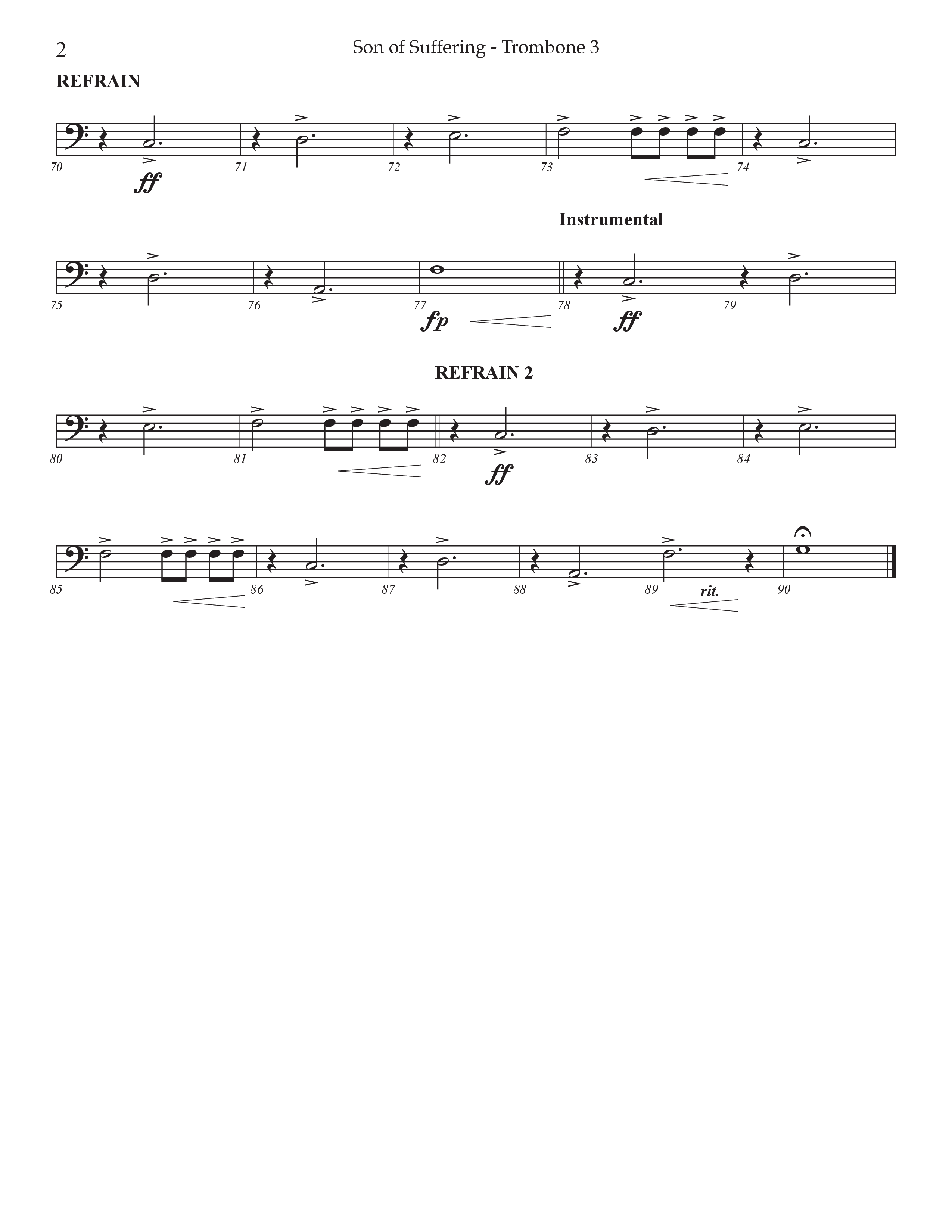 Son Of Suffering (Choral Anthem SATB) Trombone 3 (Prestonwood Worship / Arr. Jonathan Walker)