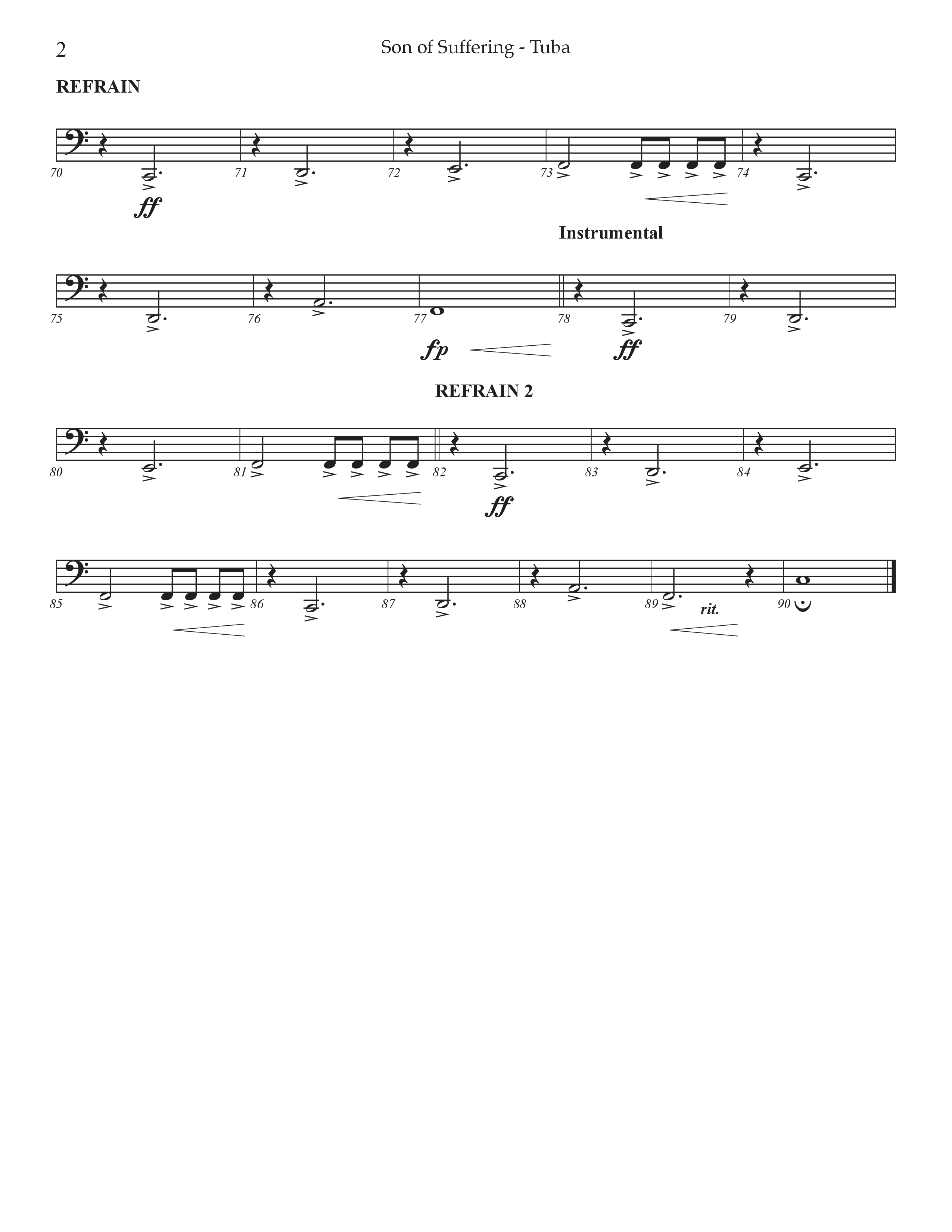 Son Of Suffering (Choral Anthem SATB) Tuba (Prestonwood Worship / Arr. Jonathan Walker)
