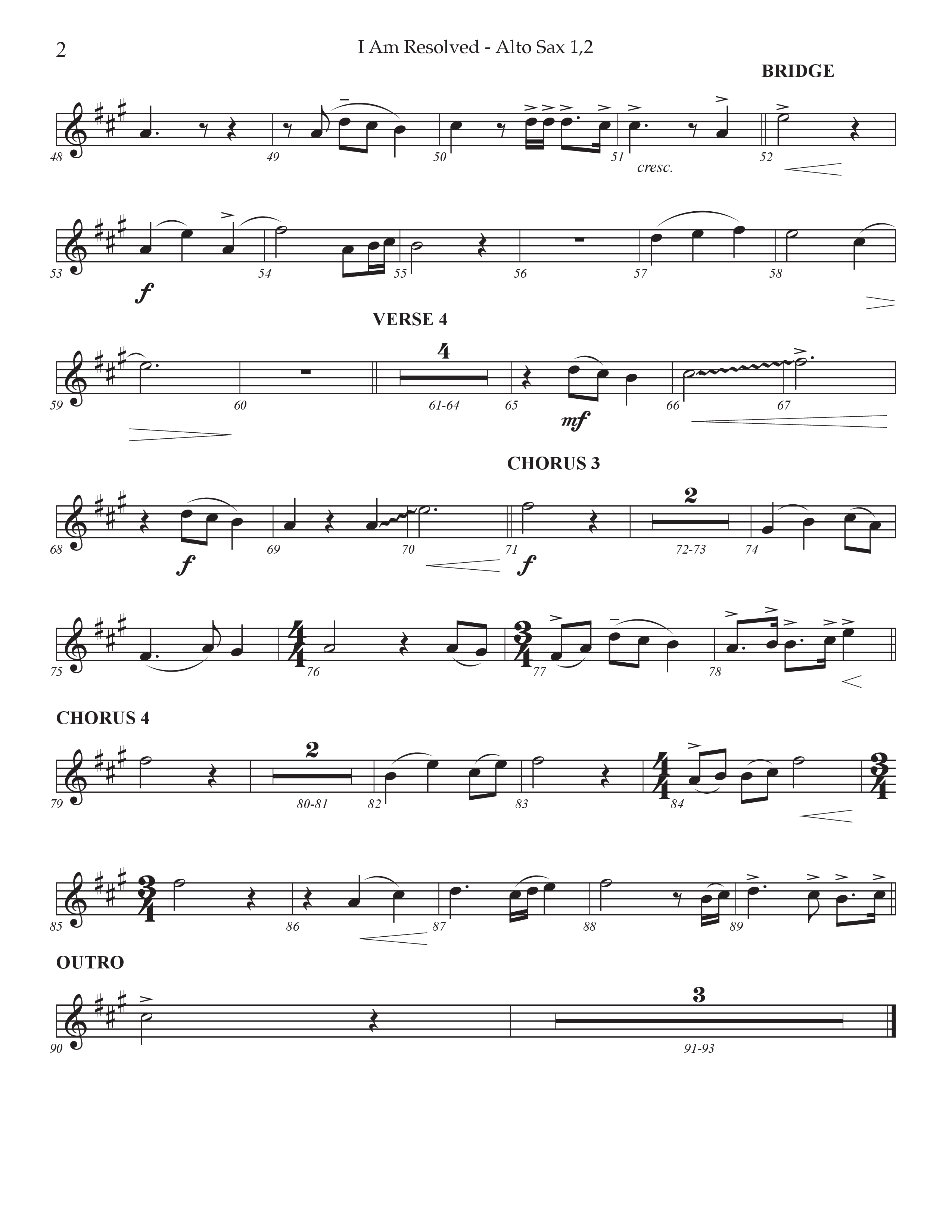 I Am Resolved (Choral Anthem SATB) Alto Sax 1/2 (Prestonwood Worship / Arr. Jonathan Walker)
