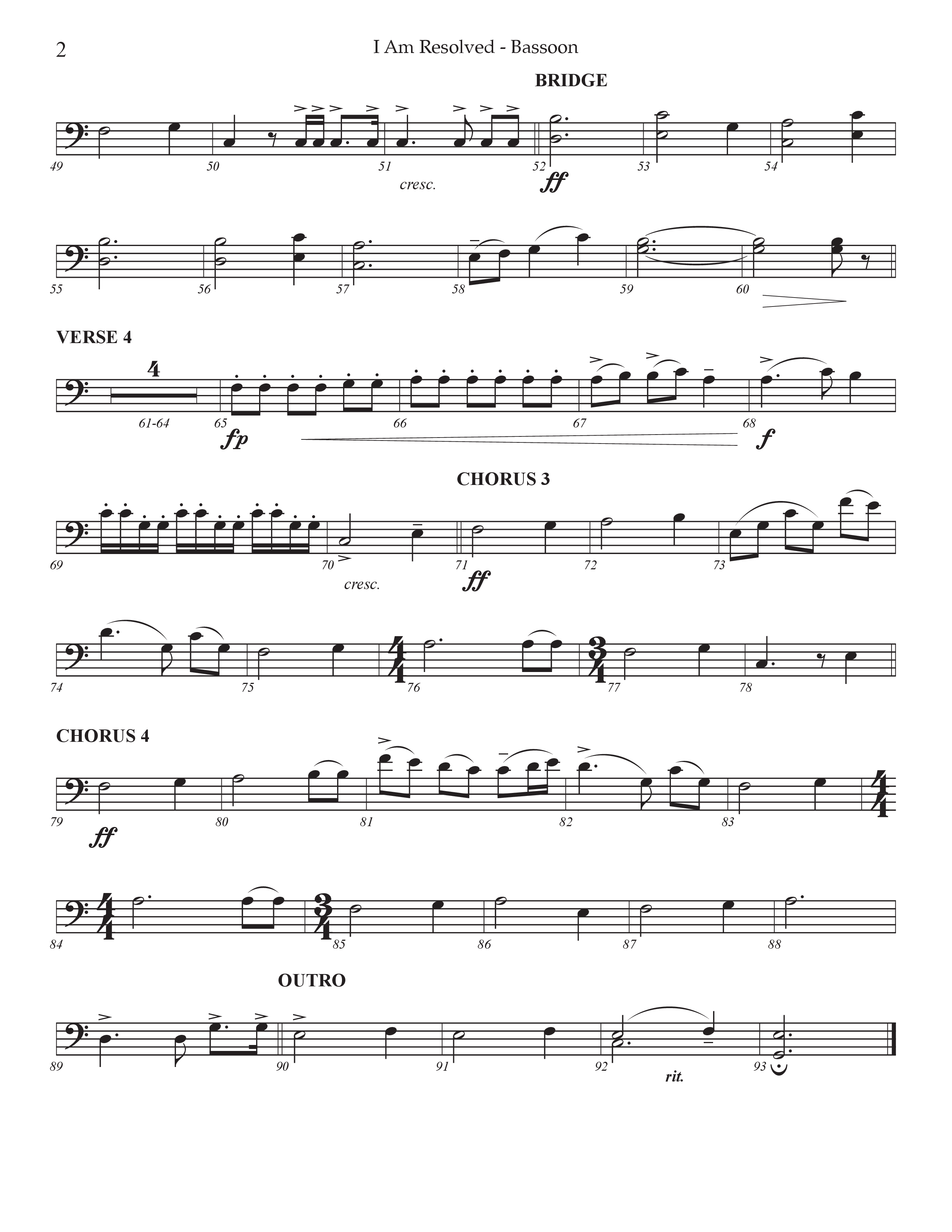 I Am Resolved (Choral Anthem SATB) Bassoon (Prestonwood Worship / Arr. Jonathan Walker)