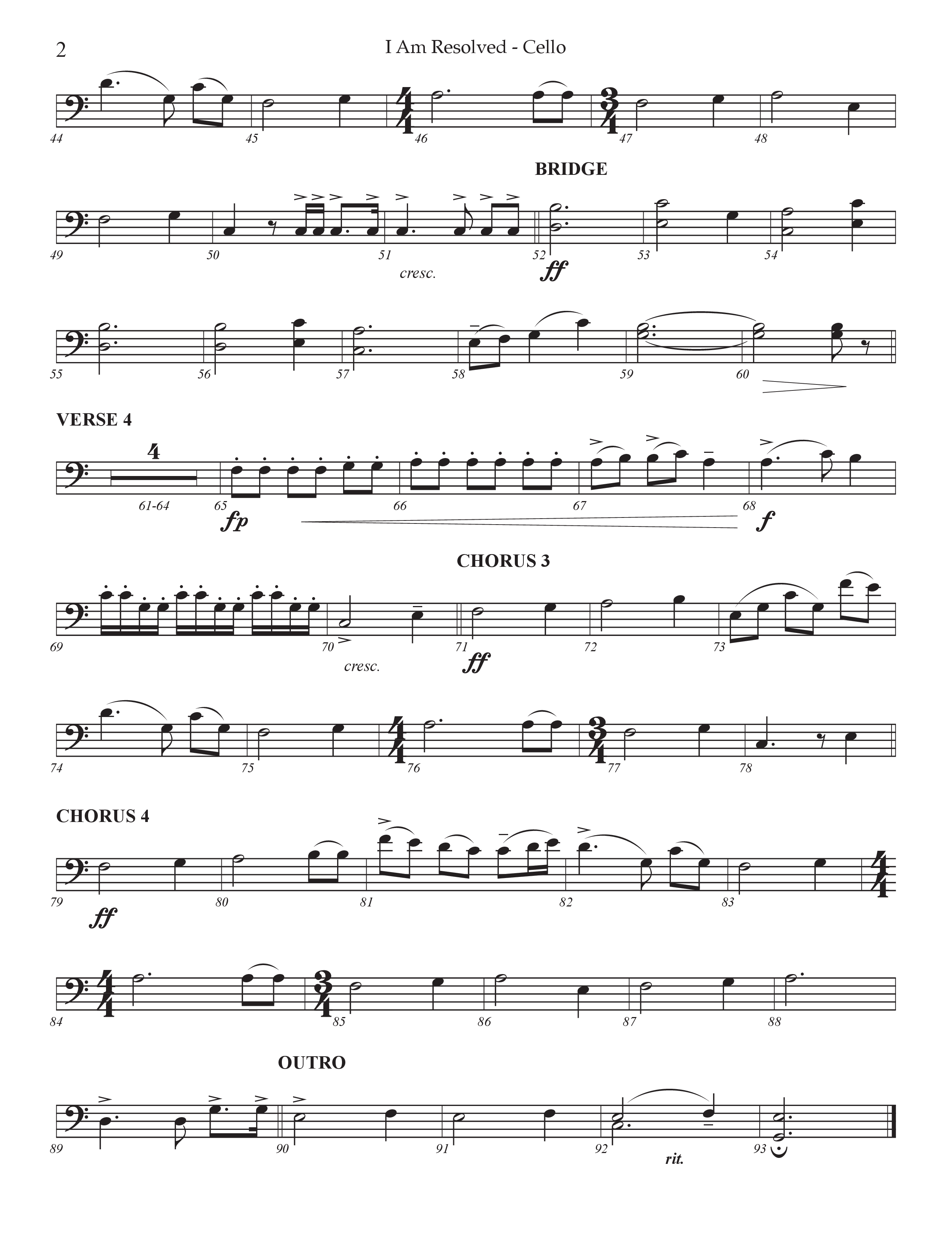 I Am Resolved (Choral Anthem SATB) Cello (Prestonwood Worship / Arr. Jonathan Walker)