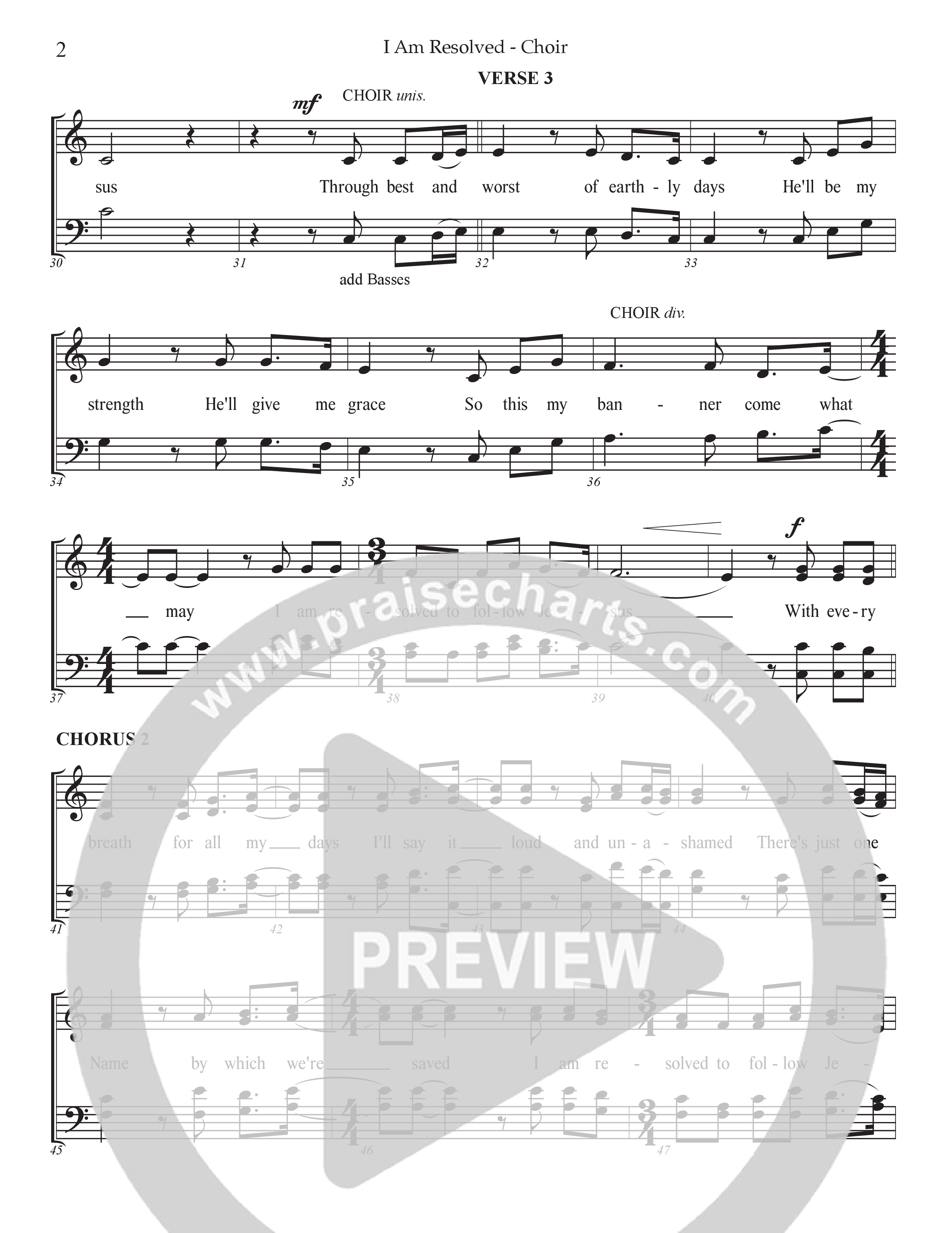 I Am Resolved (Choral Anthem SATB) Choir Sheet CH (Prestonwood Worship / Arr. Jonathan Walker)