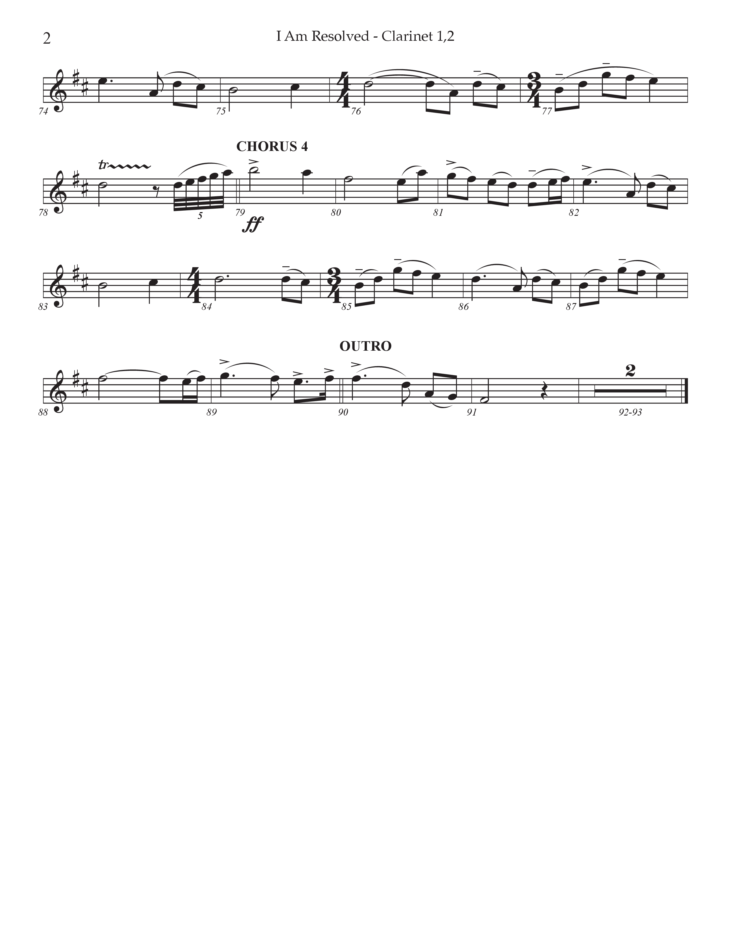 I Am Resolved (Choral Anthem SATB) Clarinet 1/2 (Prestonwood Worship / Arr. Jonathan Walker)