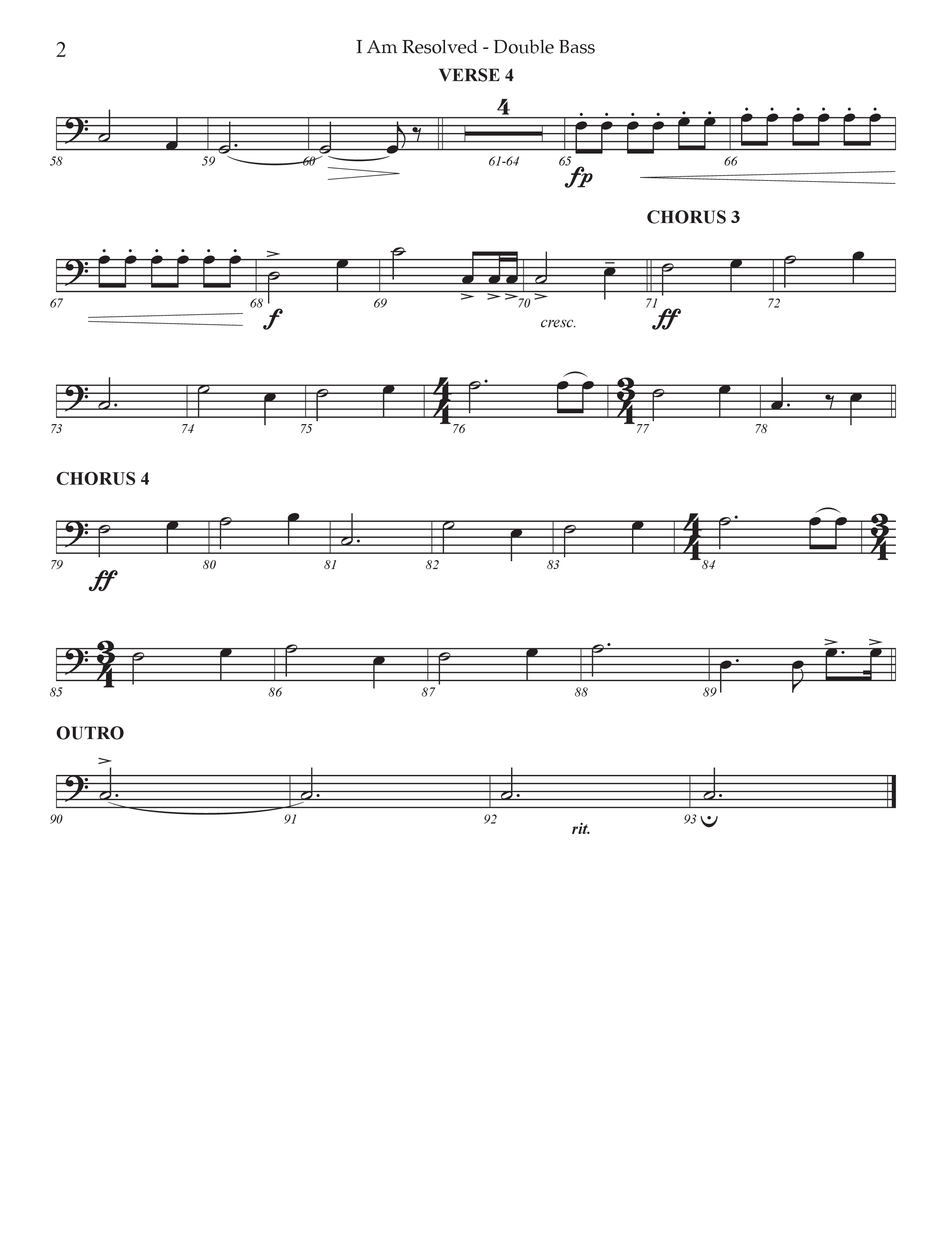I Am Resolved (Choral Anthem SATB) Double Bass (Prestonwood Worship / Arr. Jonathan Walker)