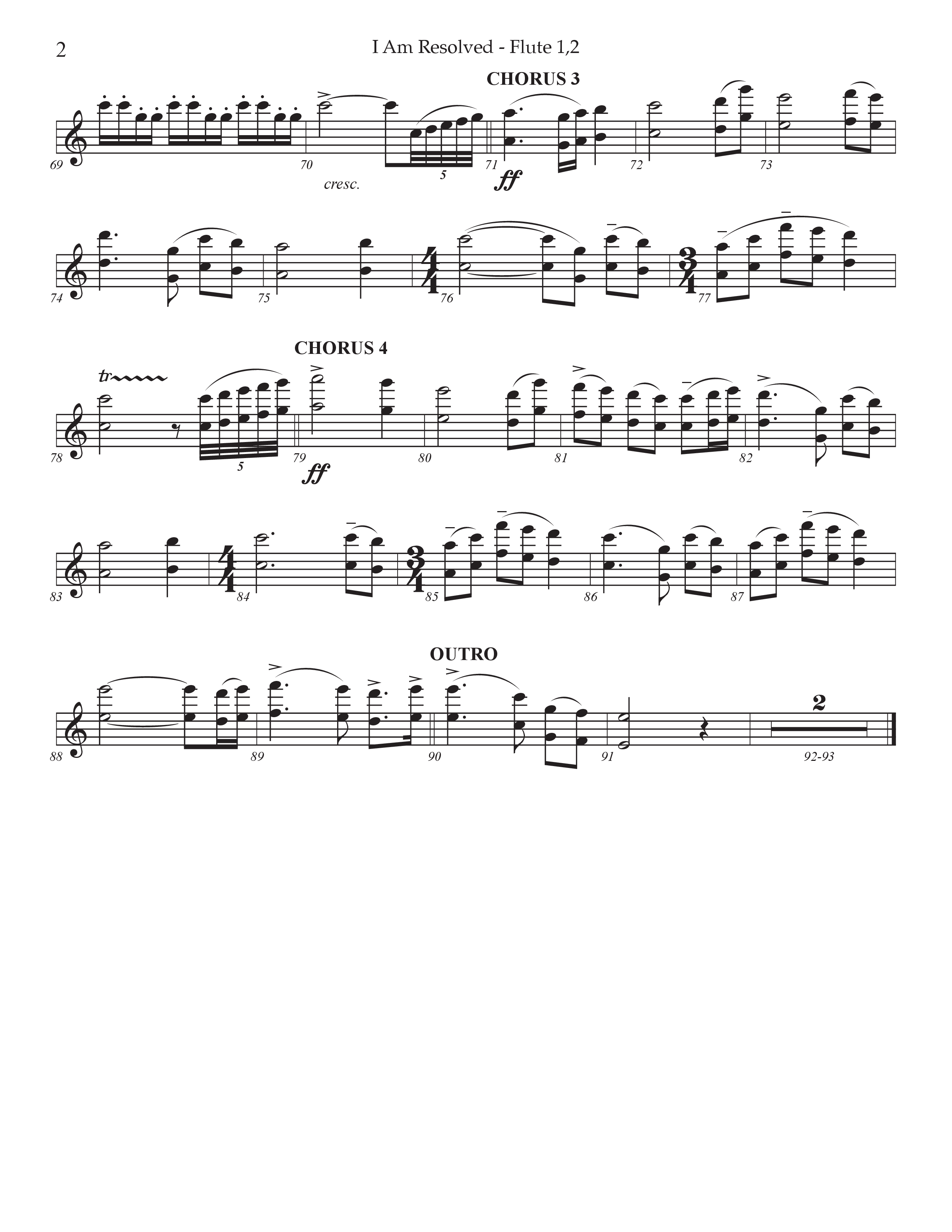 I Am Resolved (Choral Anthem SATB) Flute 1/2 (Prestonwood Worship / Arr. Jonathan Walker)