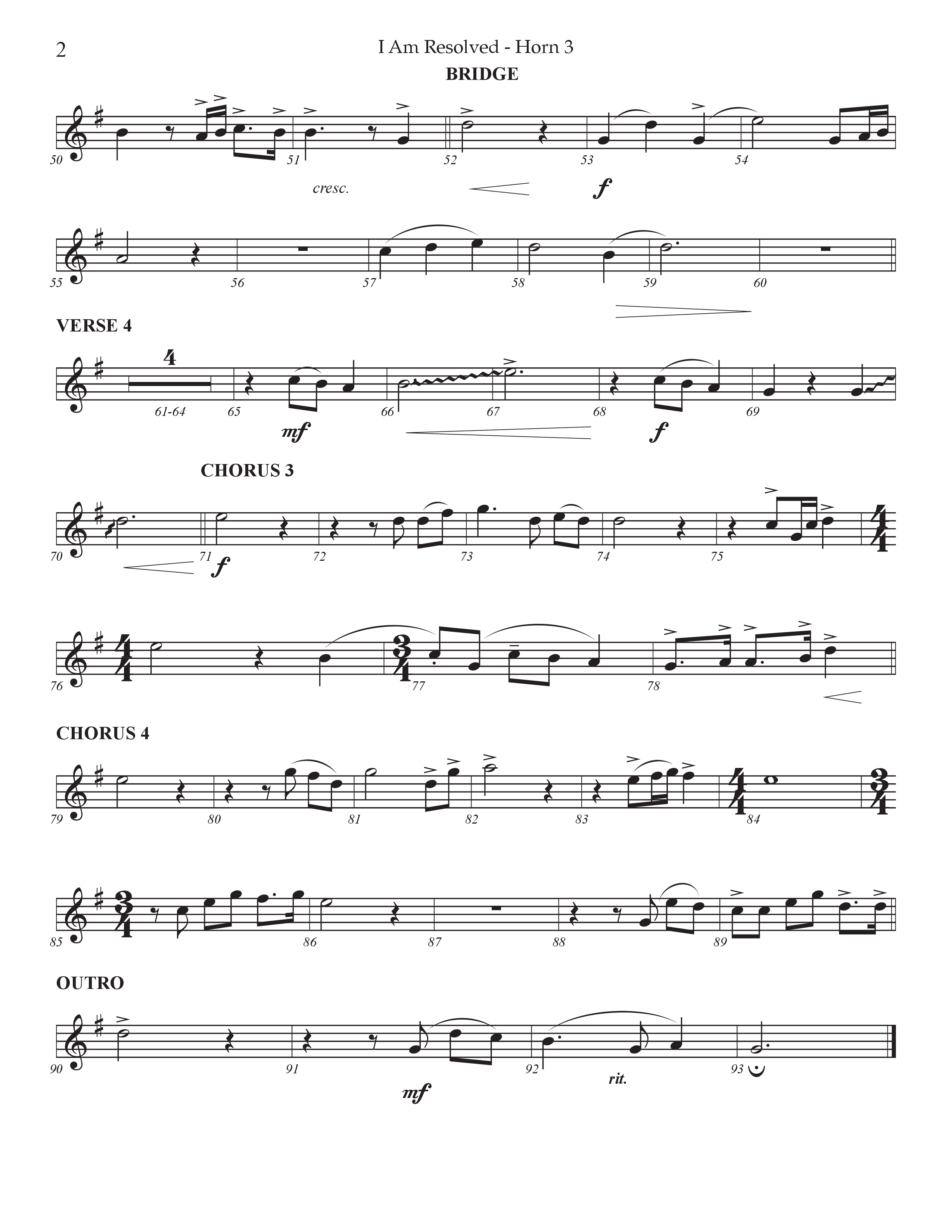 I Am Resolved (Choral Anthem SATB) French Horn 3 (Prestonwood Worship / Arr. Jonathan Walker)