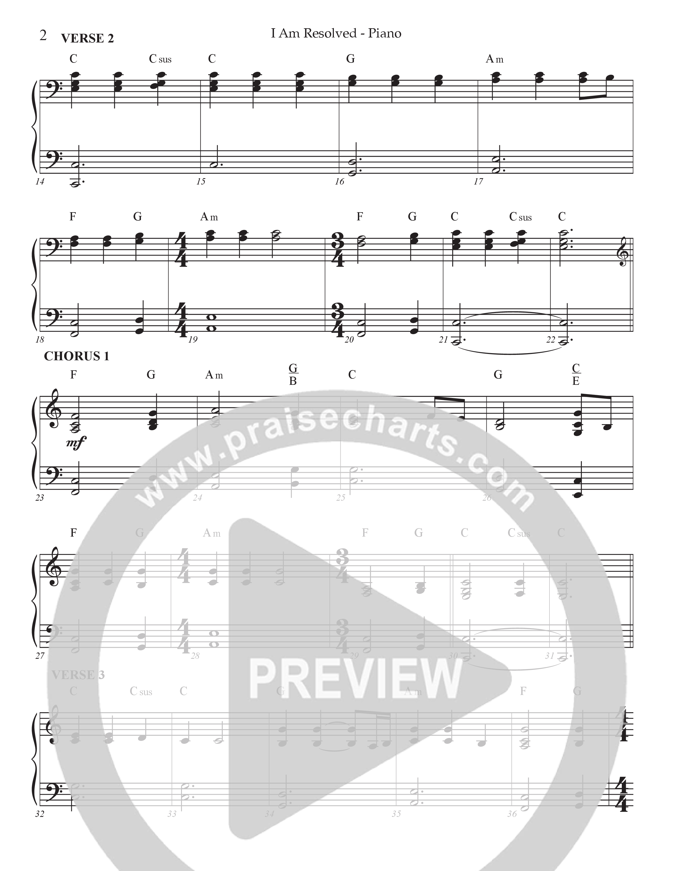 I Am Resolved (Choral Anthem SATB) Piano Sheet (Prestonwood Worship / Arr. Jonathan Walker)