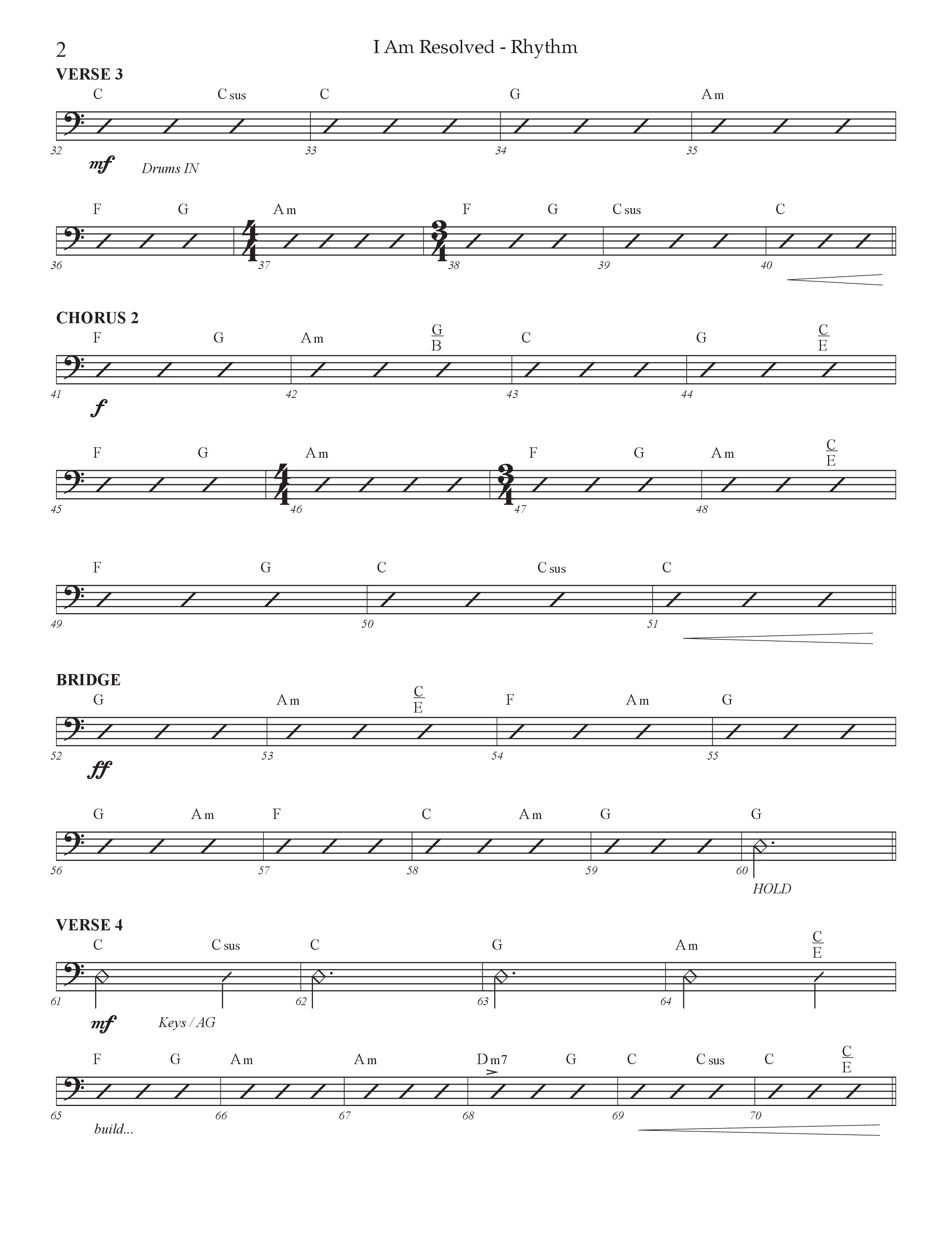 I Am Resolved (Choral Anthem SATB) Rhythm Chart (Prestonwood Worship / Arr. Jonathan Walker)
