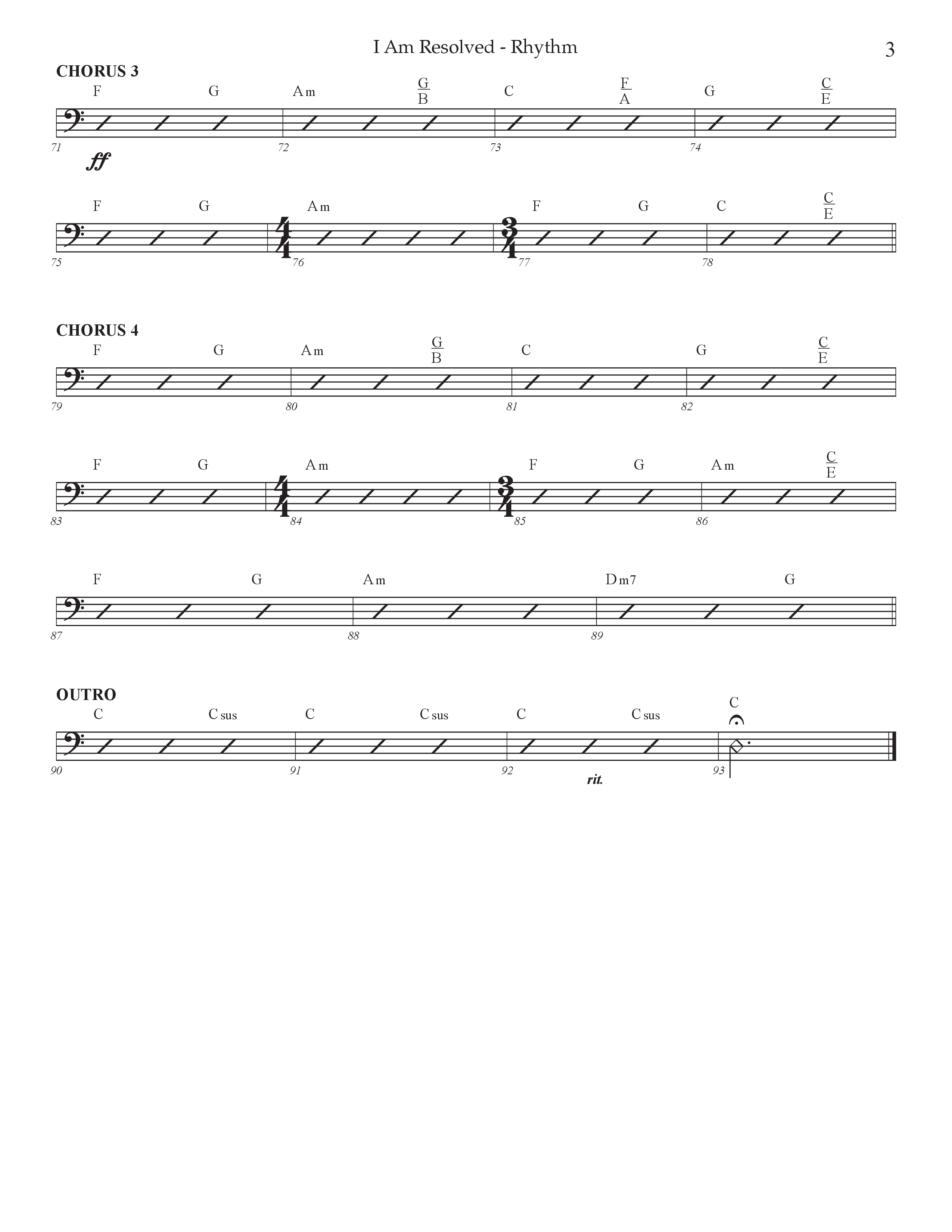 I Am Resolved (Choral Anthem SATB) Rhythm Chart (Prestonwood Worship / Arr. Jonathan Walker)