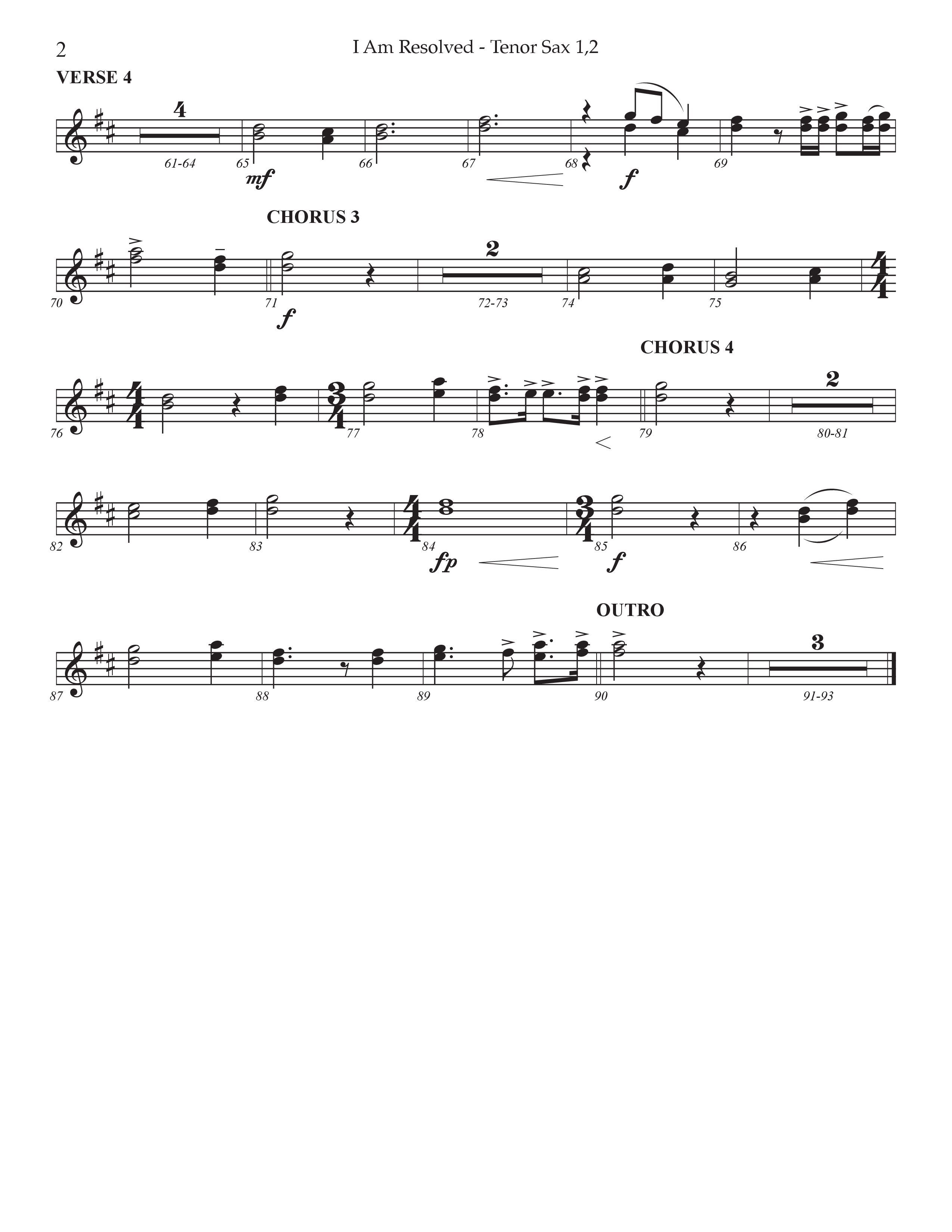 I Am Resolved (Choral Anthem SATB) Tenor Sax 1/2 (Prestonwood Worship / Arr. Jonathan Walker)