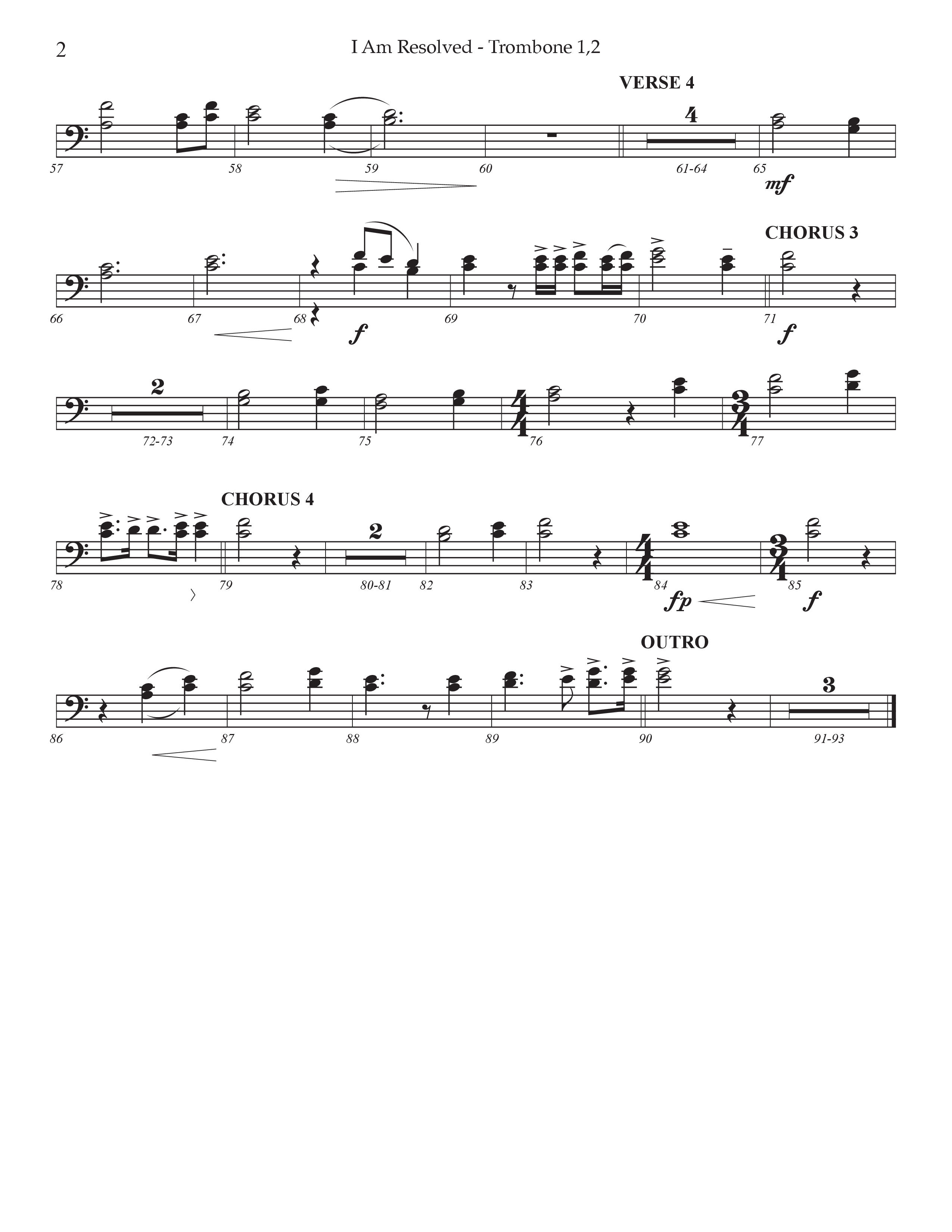 I Am Resolved (Choral Anthem SATB) Trombone 1/2 (Prestonwood Worship / Arr. Jonathan Walker)