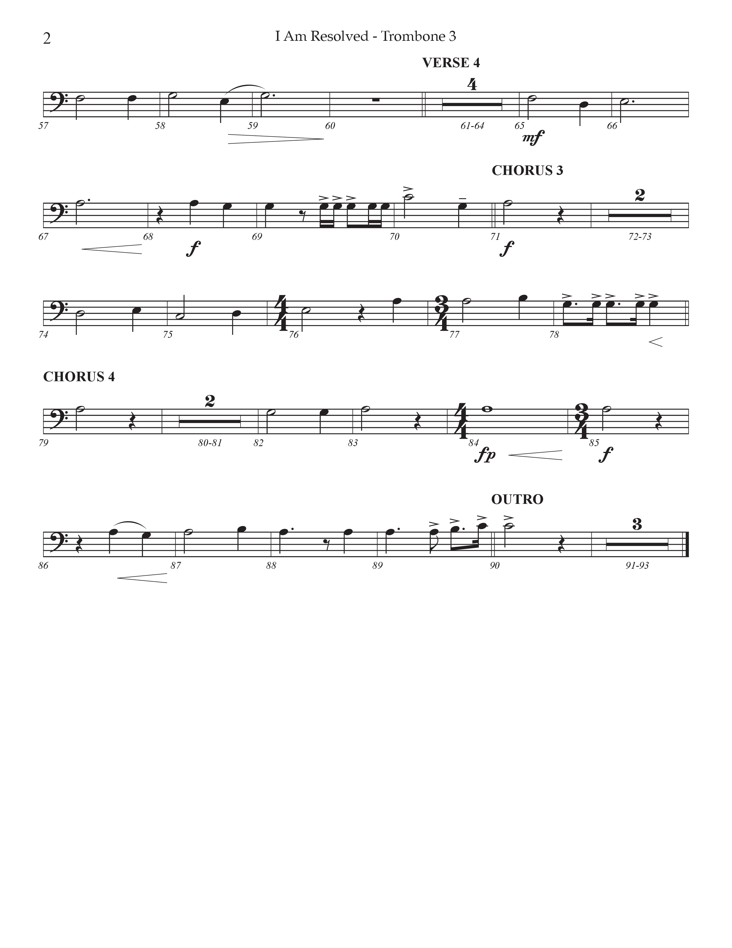 I Am Resolved (Choral Anthem SATB) Trombone 3 (Prestonwood Worship / Arr. Jonathan Walker)