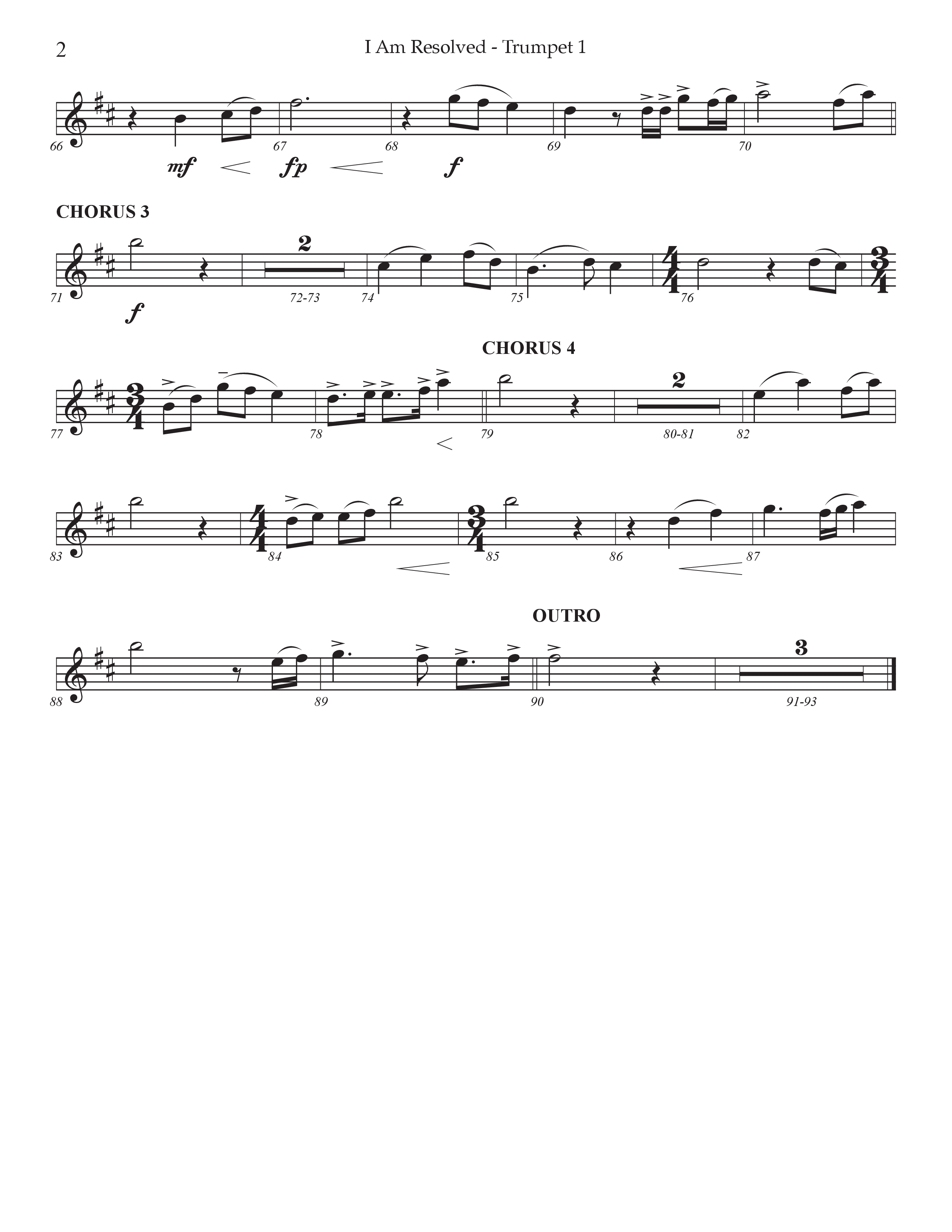 I Am Resolved (Choral Anthem SATB) Trumpet 1 (Prestonwood Worship / Arr. Jonathan Walker)