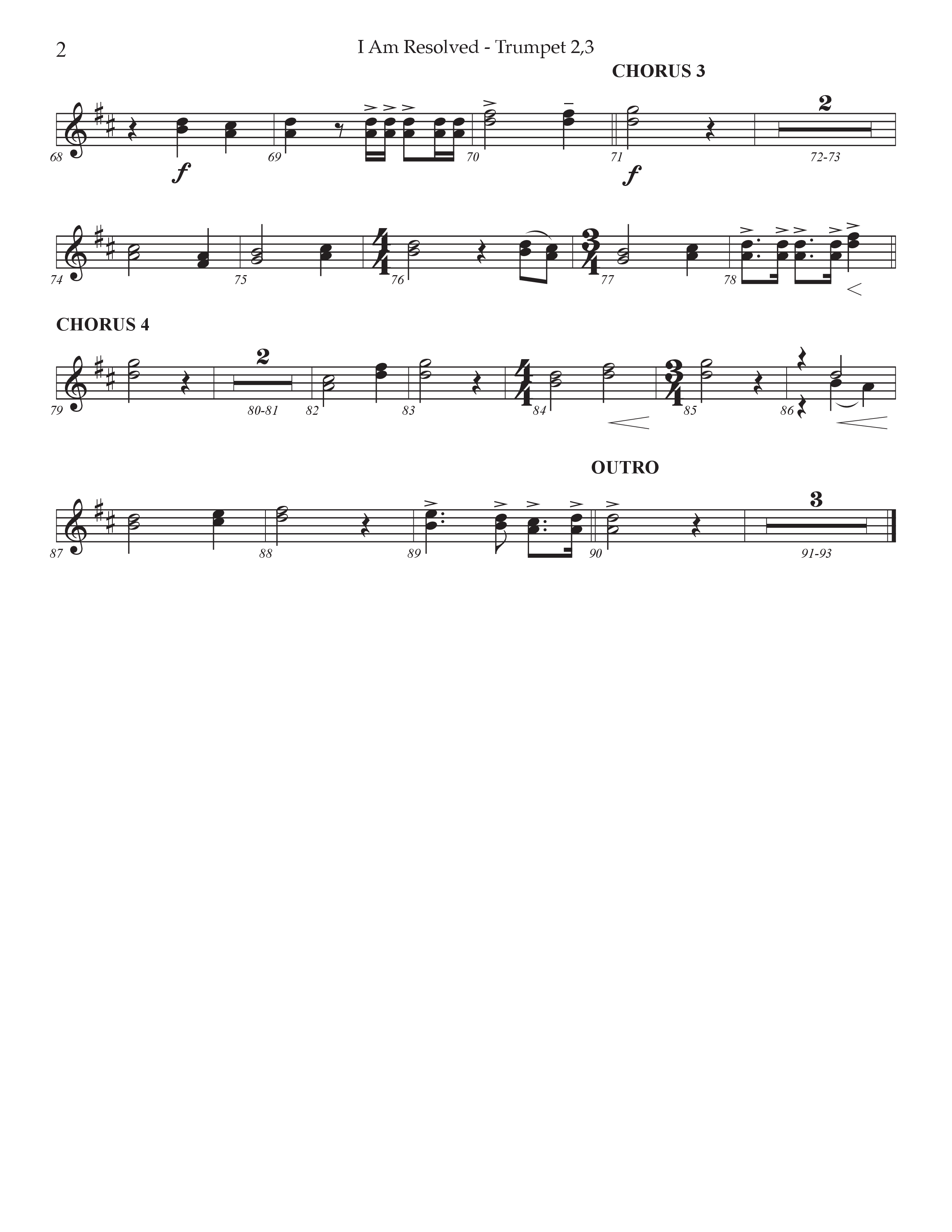 I Am Resolved (Choral Anthem SATB) Trumpet 2/3 (Prestonwood Worship / Arr. Jonathan Walker)