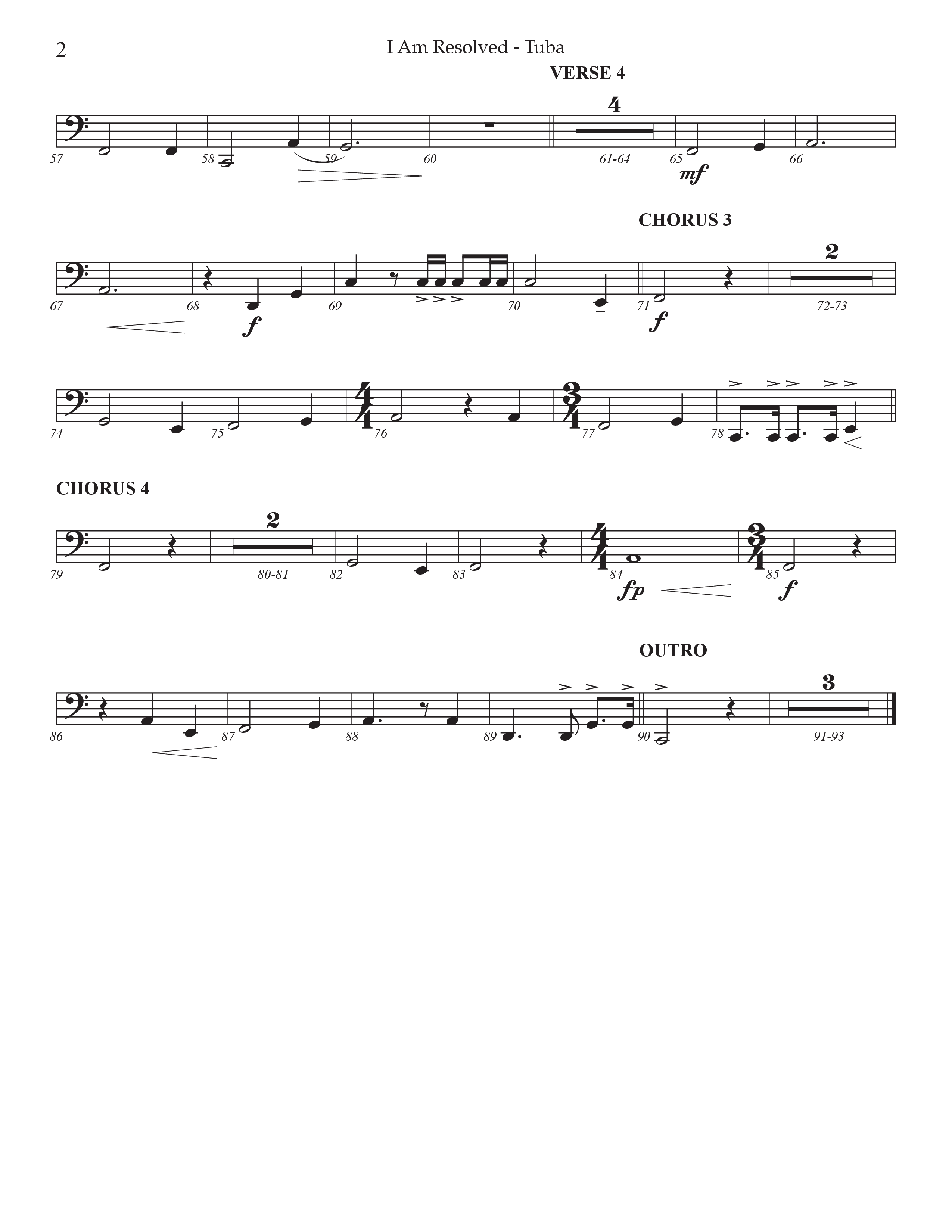 I Am Resolved (Choral Anthem SATB) Tuba (Prestonwood Worship / Arr. Jonathan Walker)