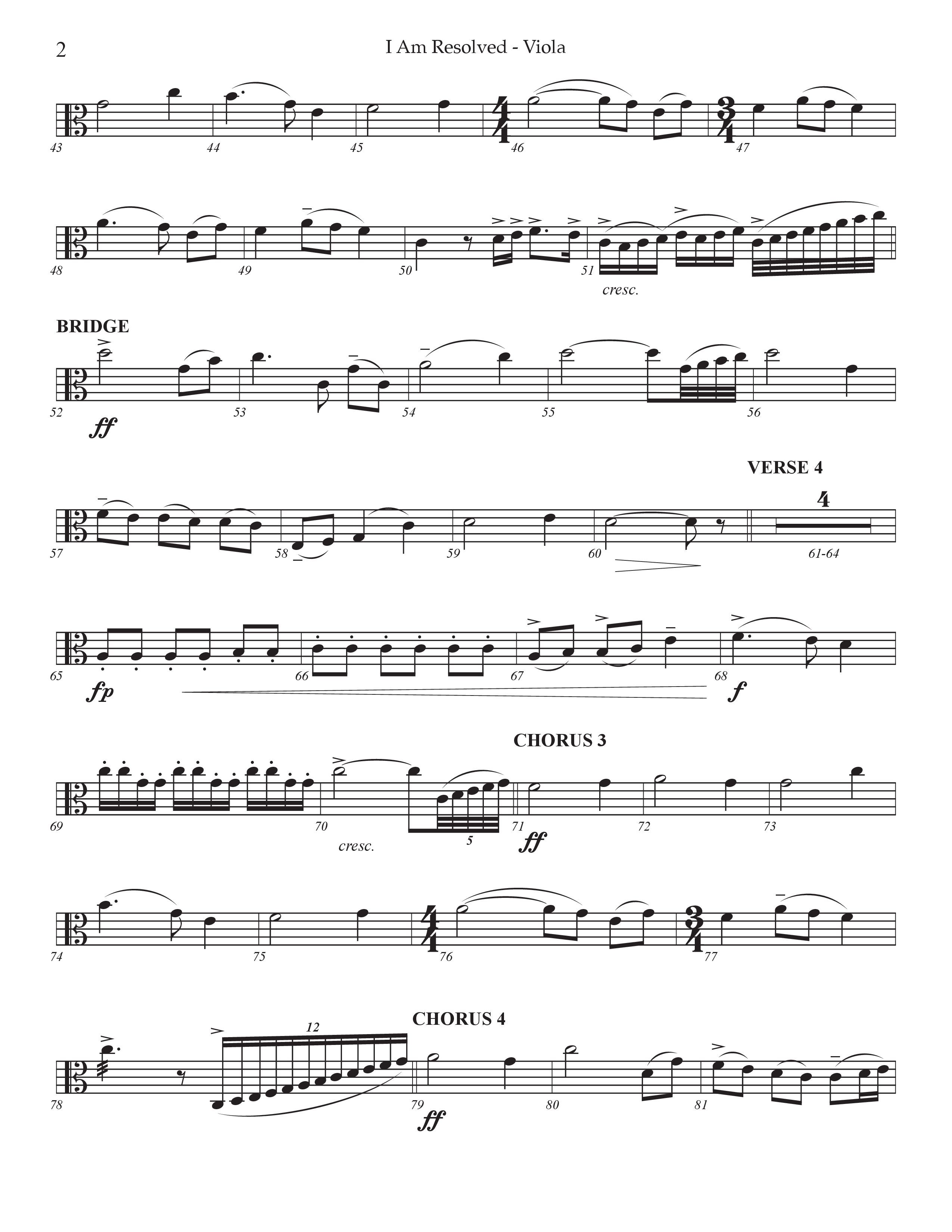 I Am Resolved (Choral Anthem SATB) Viola (Prestonwood Worship / Arr. Jonathan Walker)