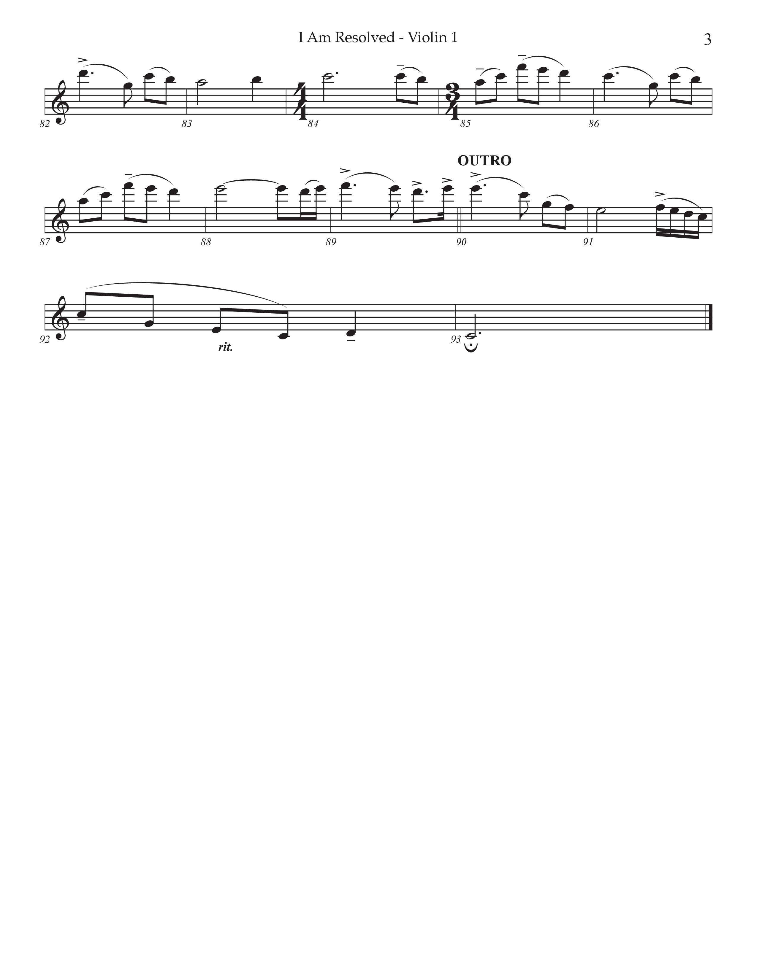 I Am Resolved (Choral Anthem SATB) Violin 1 (Prestonwood Worship / Arr. Jonathan Walker)