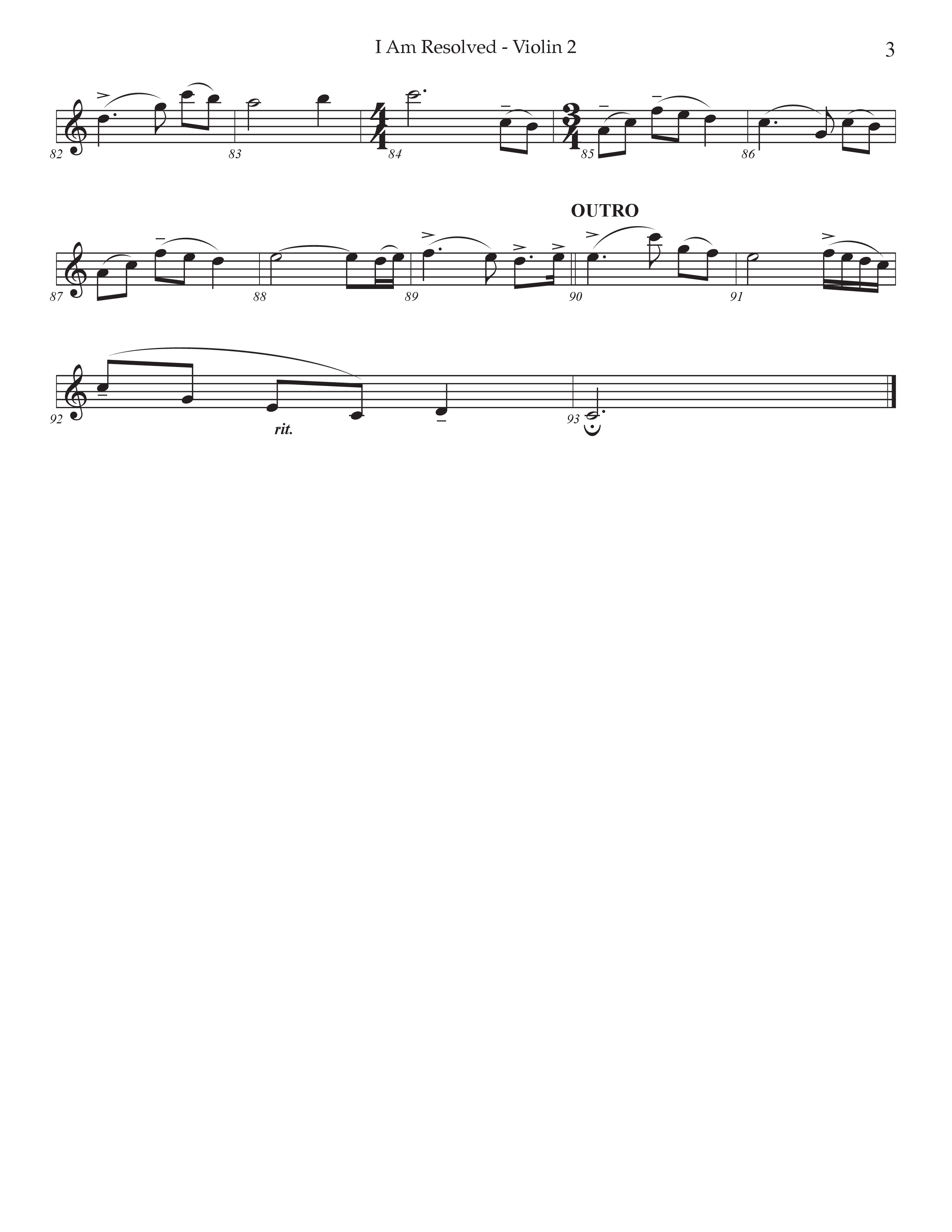 I Am Resolved (Choral Anthem SATB) Violin 2 (Prestonwood Worship / Arr. Jonathan Walker)
