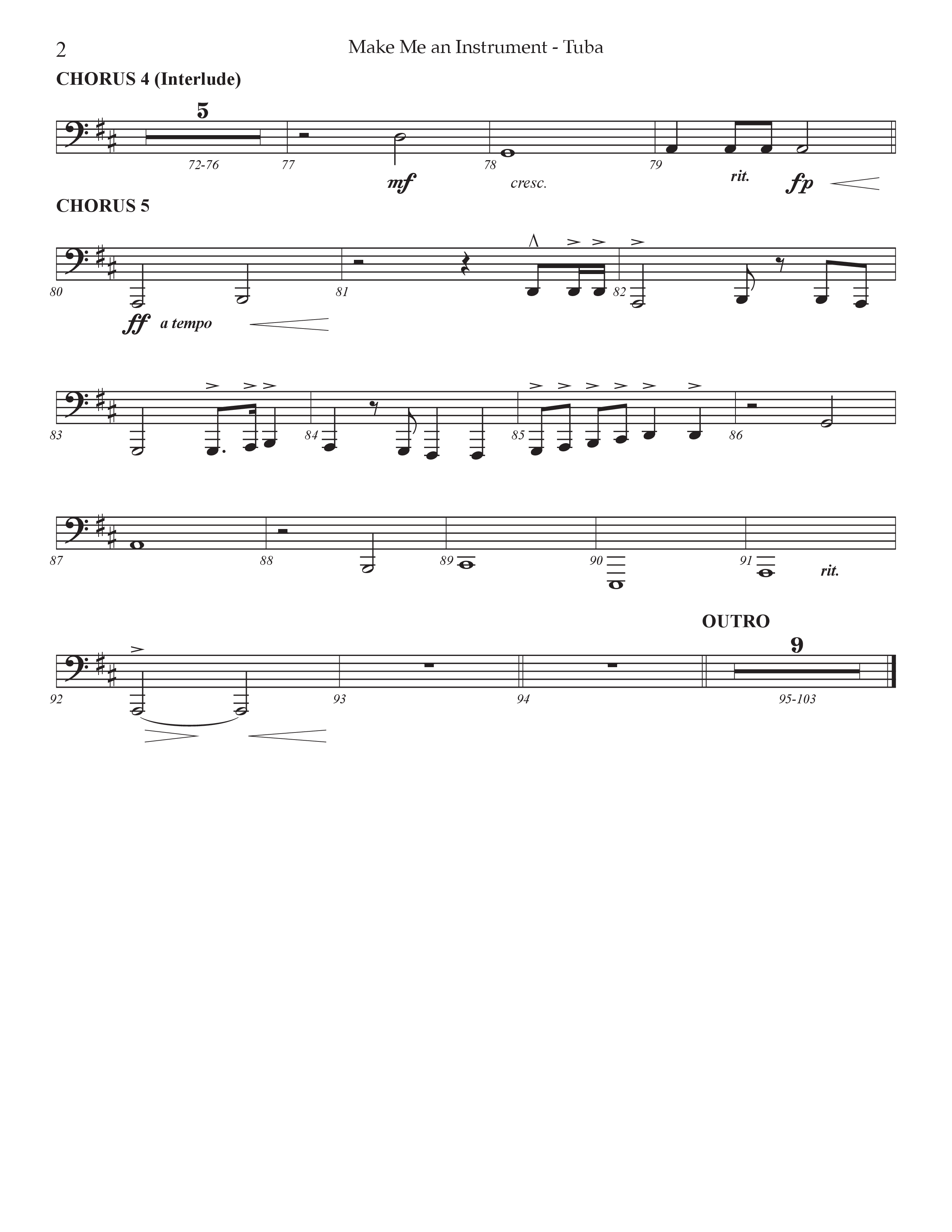 Make Me An Instrument (Choral Anthem SATB) Tuba (Prestonwood Worship / Arr. Jonathan Walker)