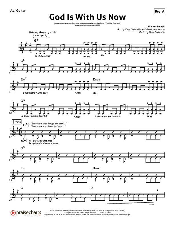 God Is With Us Now Acoustic Guitar (Gateway Worship)