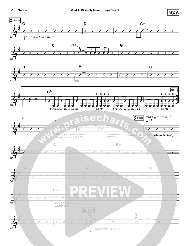 God Is With Us Now Acoustic Guitar (Gateway Worship)