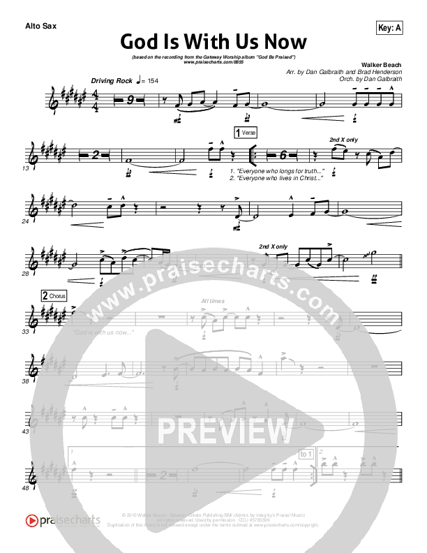 God Is With Us Now Alto Sax (Gateway Worship)