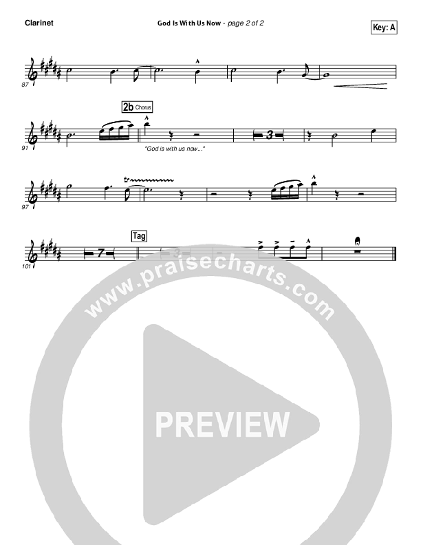 God Is With Us Now Clarinet (Gateway Worship)