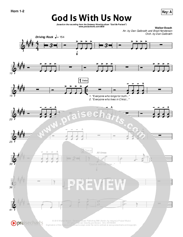 God Is With Us Now French Horn 1/2 (Gateway Worship)