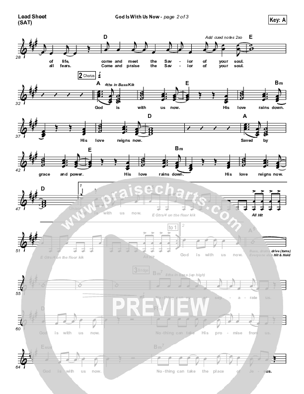 God Is With Us Now Lead Sheet (Gateway Worship)