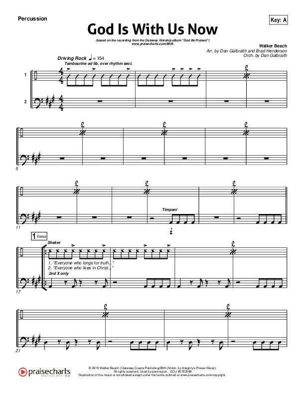 God Is With Us Now Percussion (Gateway Worship)