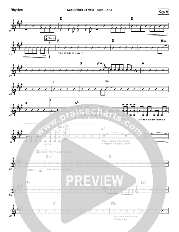 God Is With Us Now Rhythm Chart (Gateway Worship)