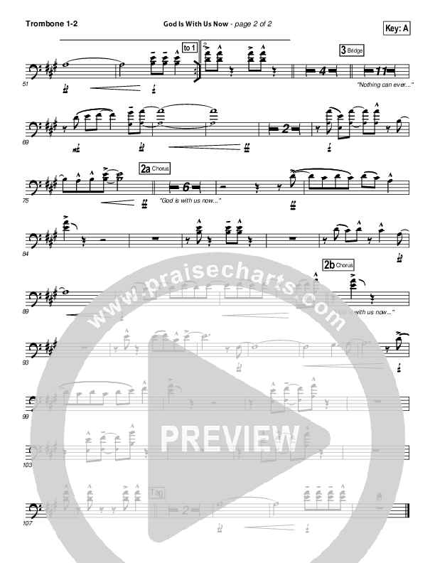 God Is With Us Now Trombone 1/2 (Gateway Worship)