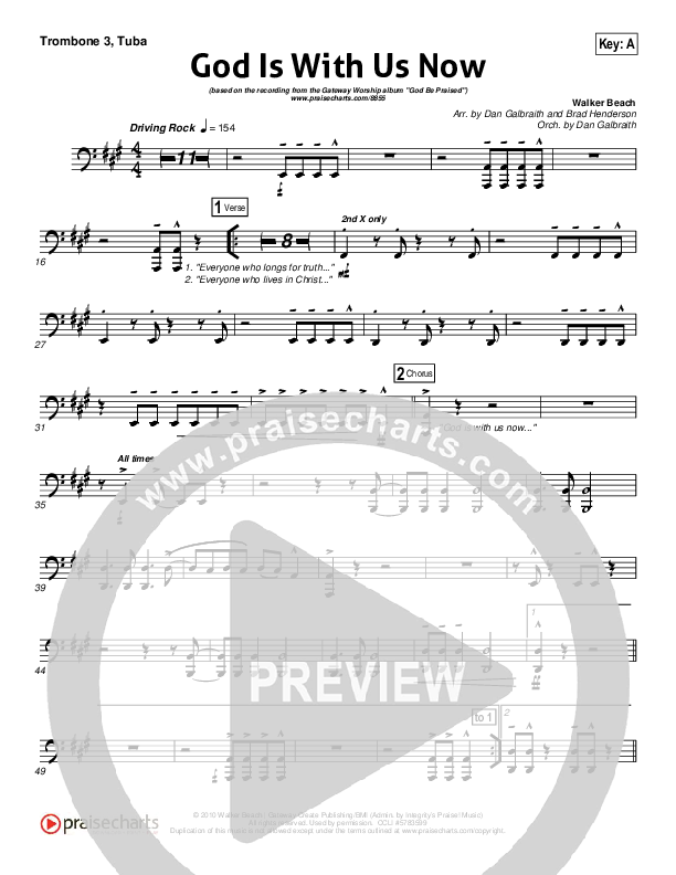 God Is With Us Now Trombone 3/Tuba (Gateway Worship)