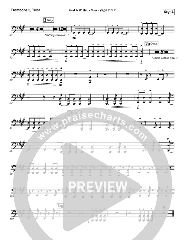 God Is With Us Now Trombone 3/Tuba (Gateway Worship)