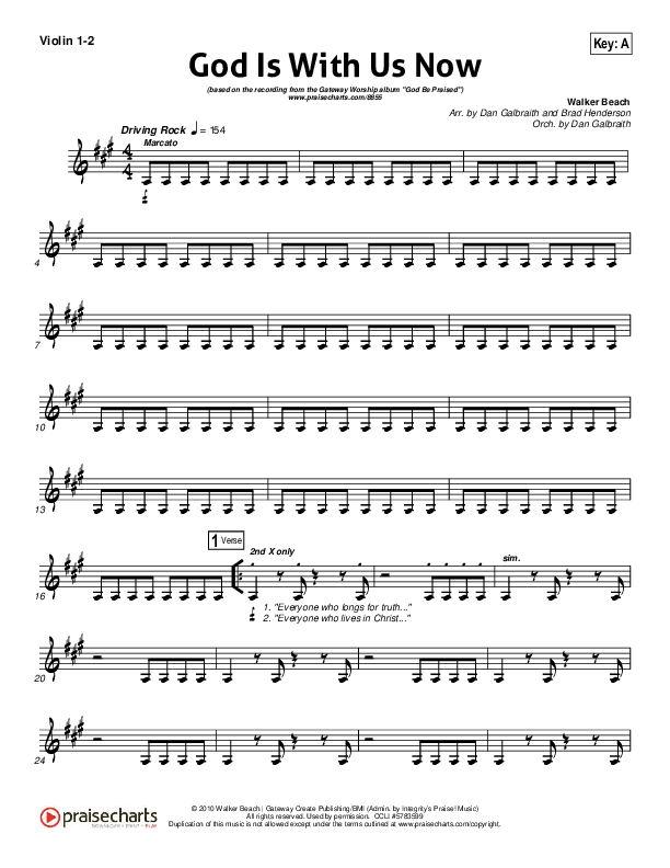 God Is With Us Now Violin 1/2 (Gateway Worship)