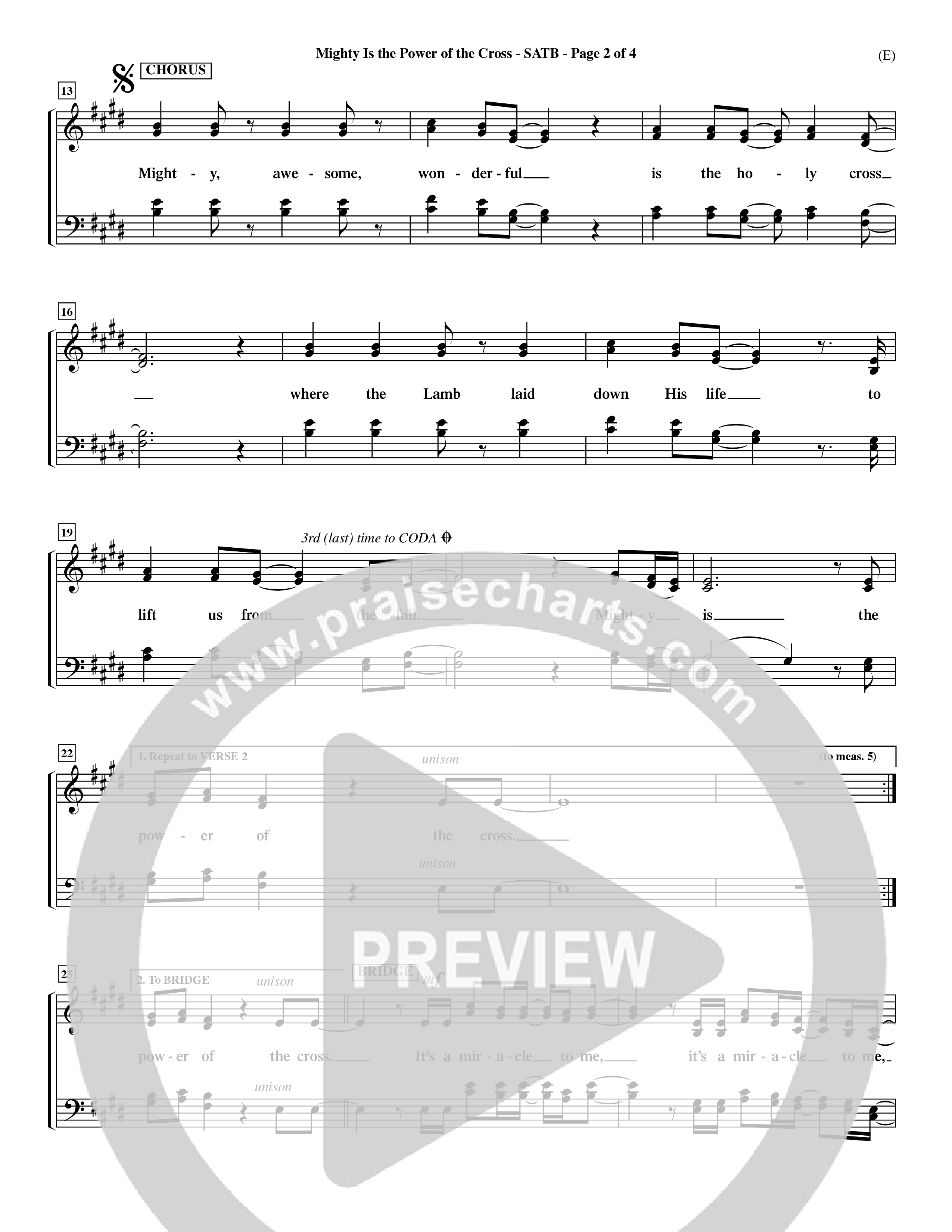 Mighty Is The Power Of The Cross (Choral Anthem SATB) Choir Sheet (SATB) (Word Music Choral / Orch. Dave Williamson)