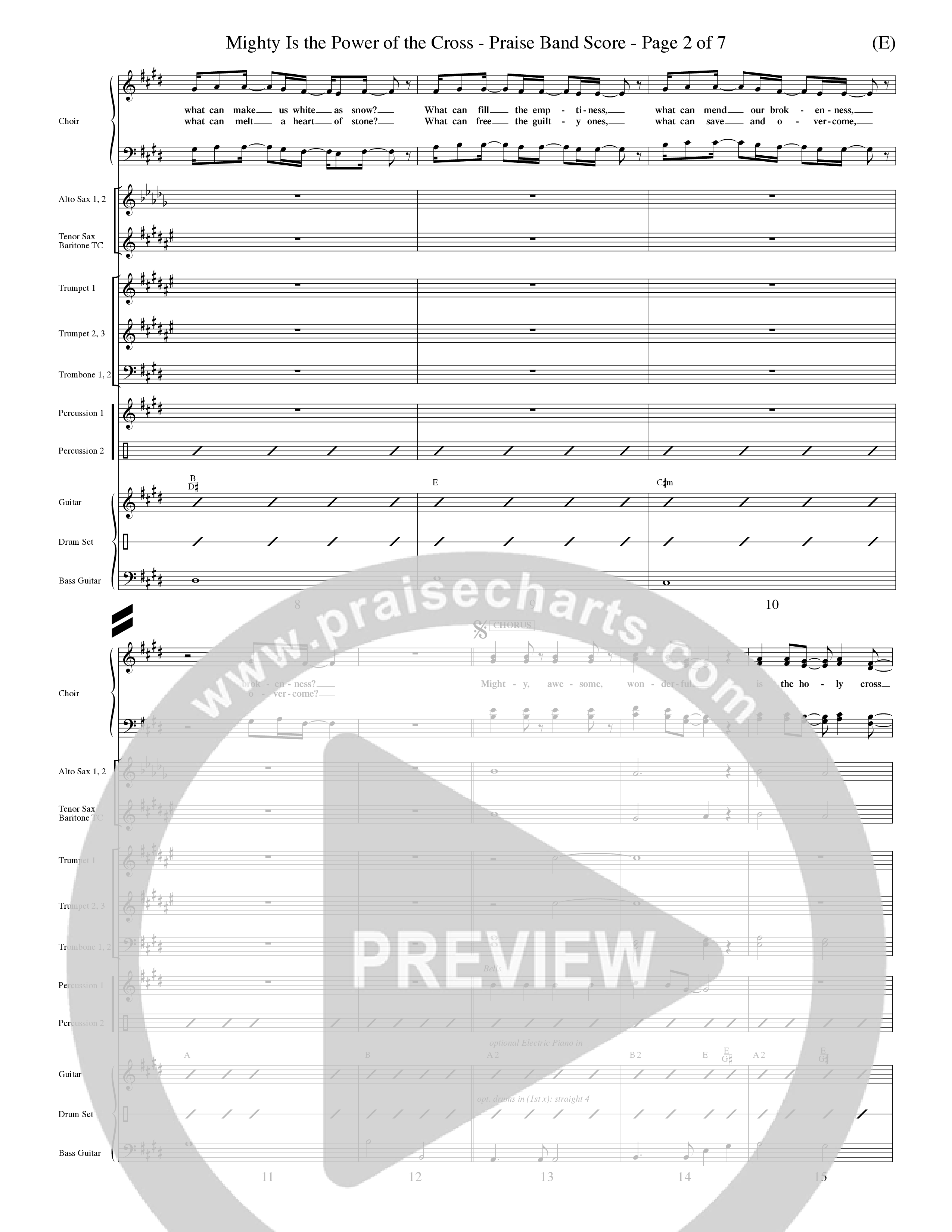 Mighty Is The Power Of The Cross (Choral Anthem SATB) PraiseBand (incl. Brass) (Word Music Choral / Orch. Dave Williamson)