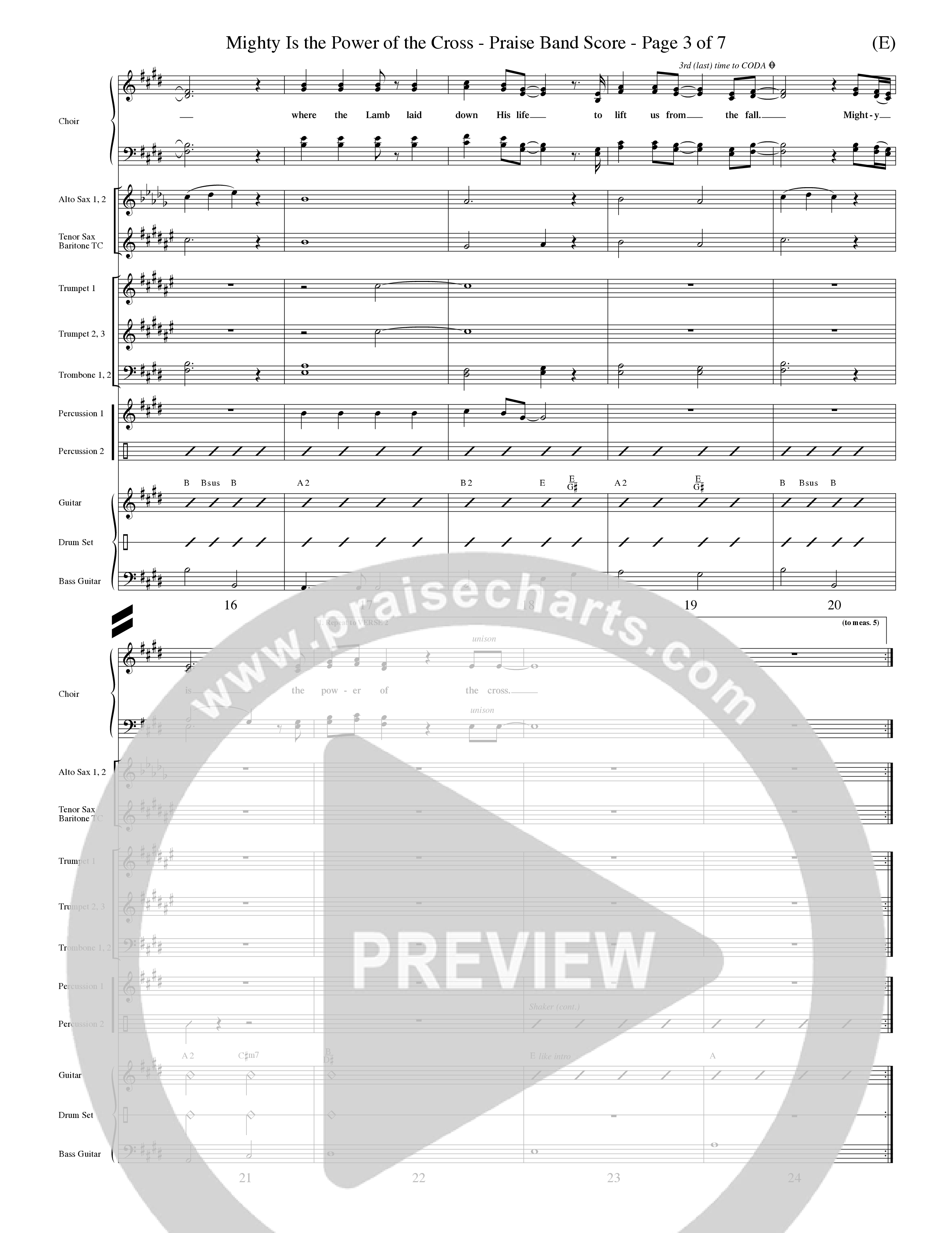 Mighty Is The Power Of The Cross (Choral Anthem SATB) PraiseBand (incl. Brass) (Word Music Choral / Orch. Dave Williamson)