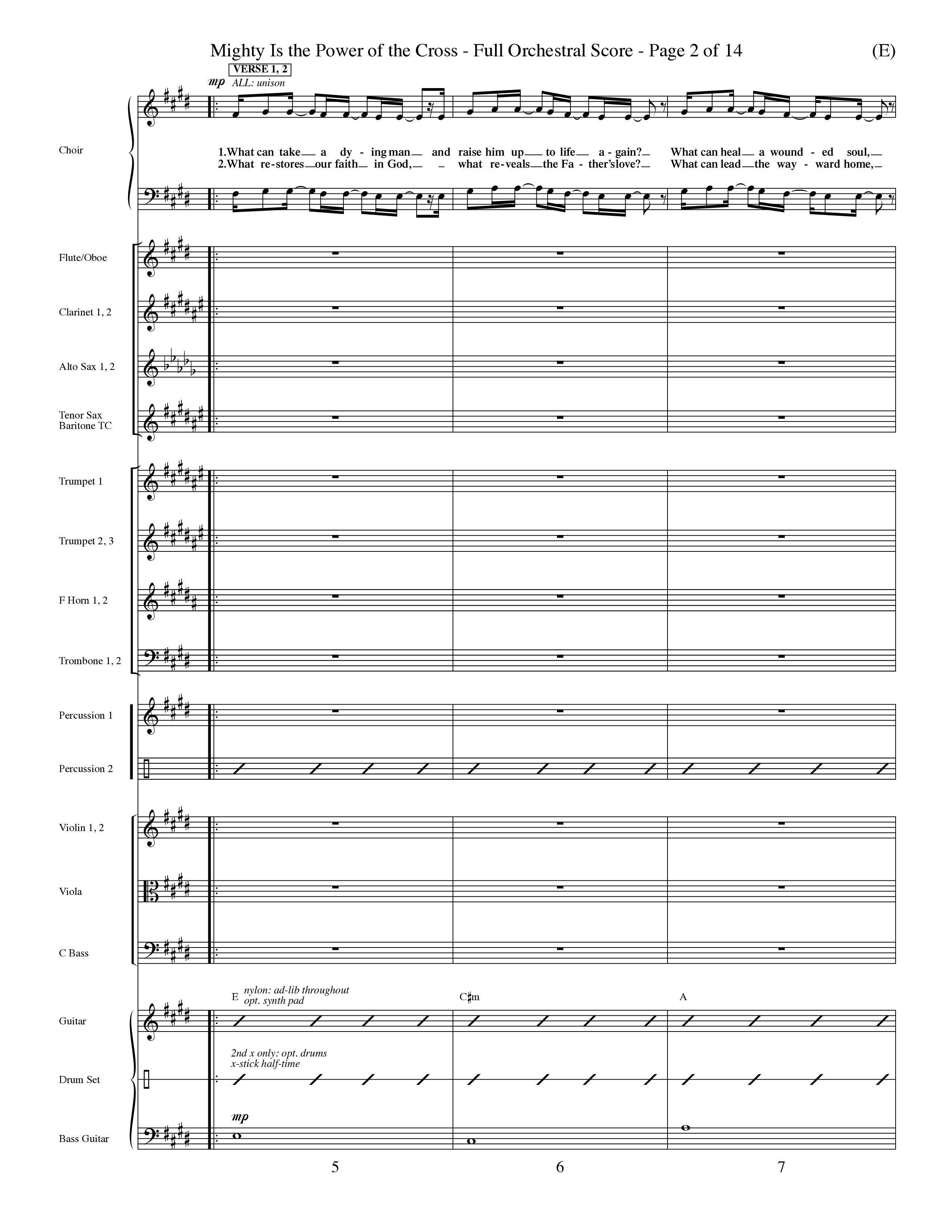 Mighty Is The Power Of The Cross (Choral Anthem SATB) Orchestration (Word Music Choral / Orch. Dave Williamson)