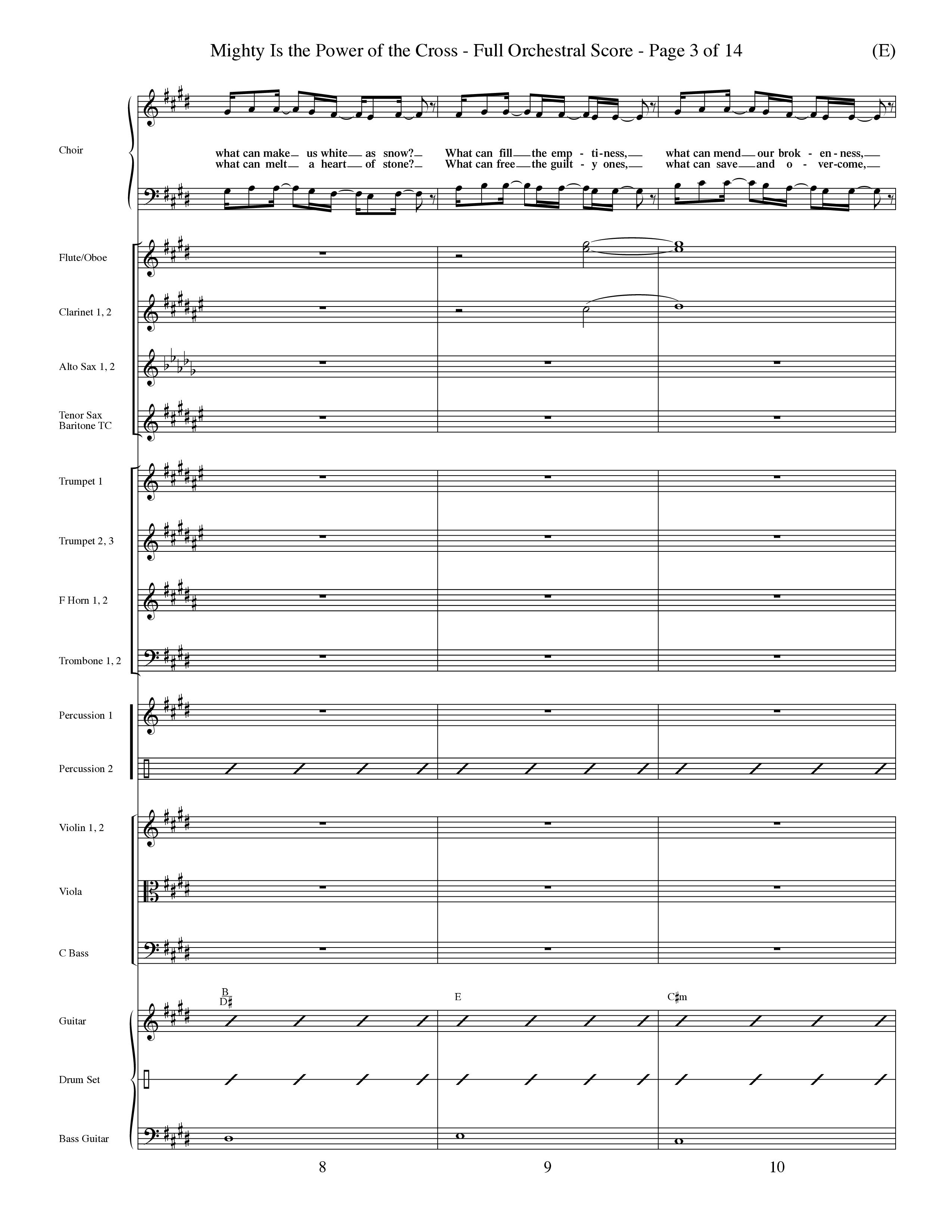 Mighty Is The Power Of The Cross (Choral Anthem SATB) Orchestration (Word Music Choral / Orch. Dave Williamson)