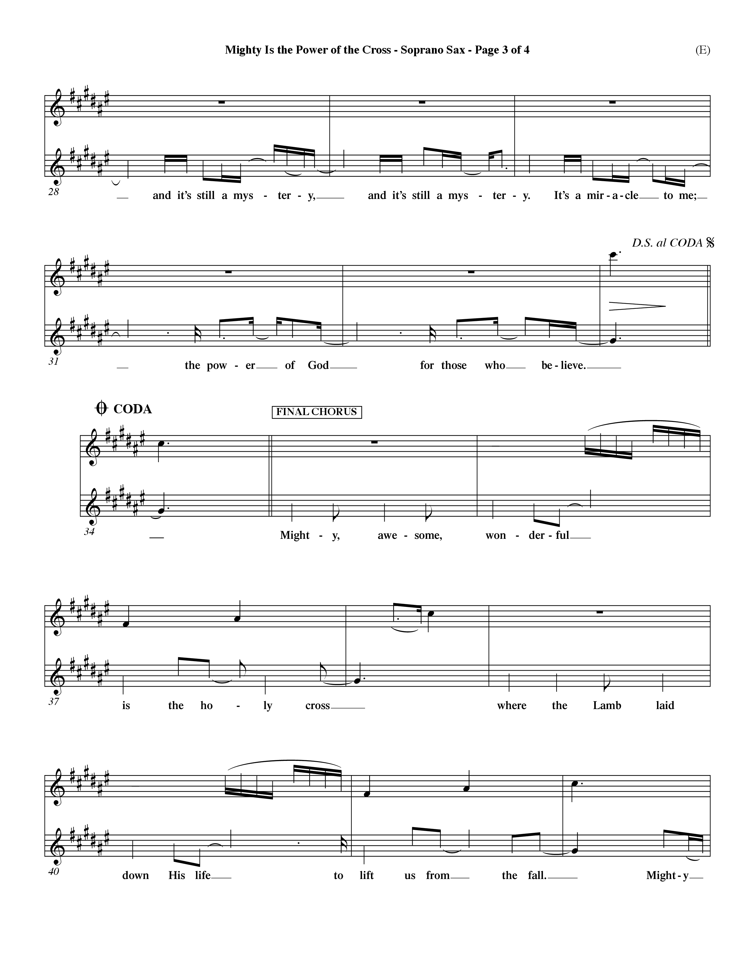 Mighty Is The Power Of The Cross (Choral Anthem SATB) Saxophone (Word Music Choral / Orch. Dave Williamson)