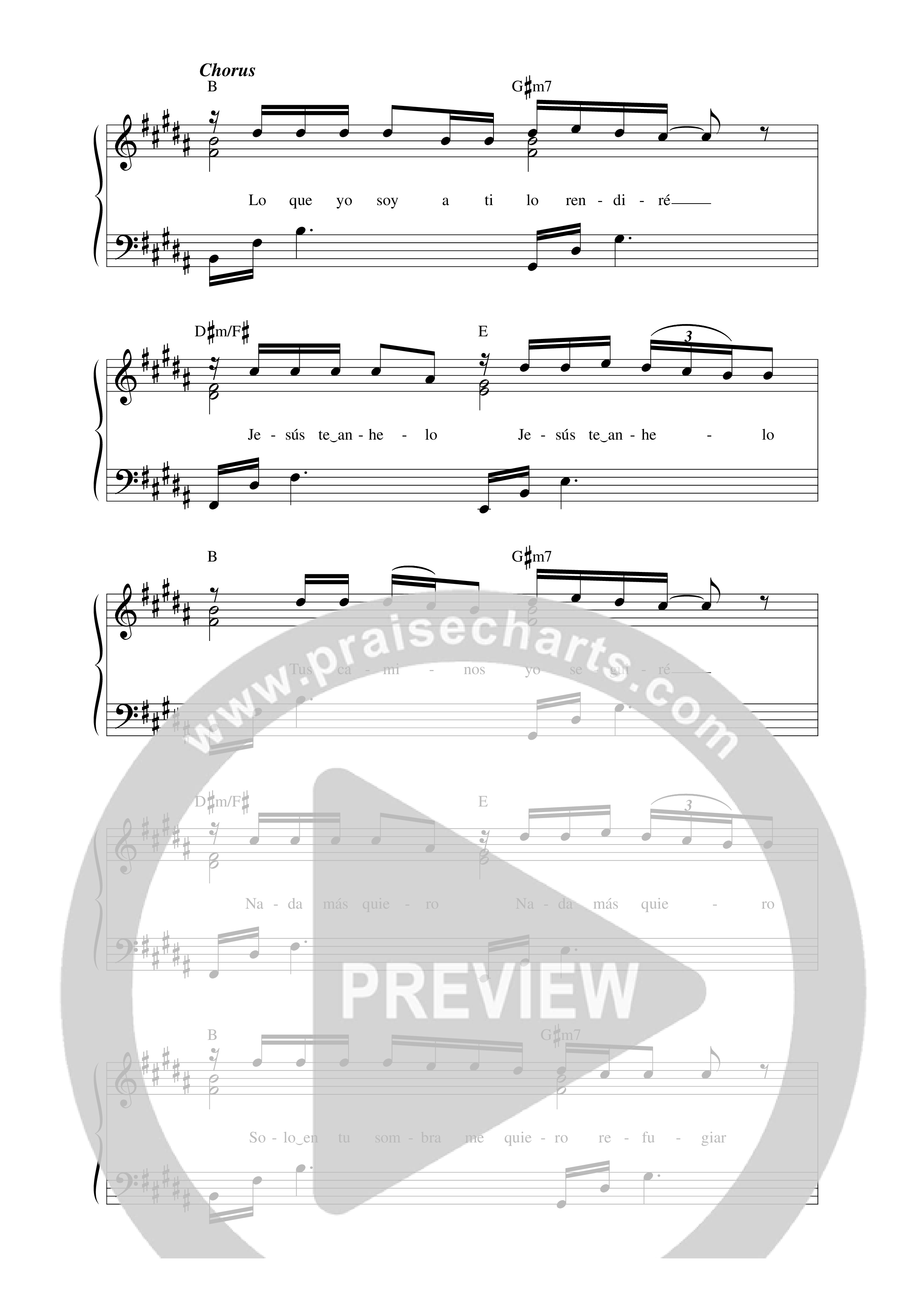 Jesús Te Anhelo (En Vivo) Lead Sheet Melody (Ke'Erron / Matthew Morales / Waleska Morales)