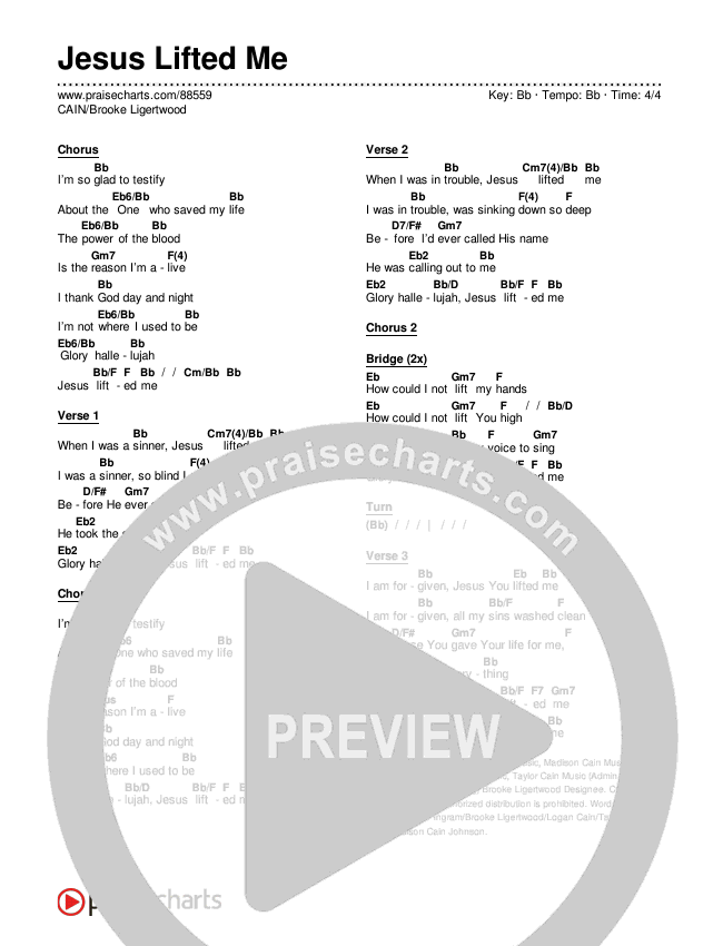 Jesus Lifted Me Chords & Lyrics (CAIN / Brooke Ligertwood)