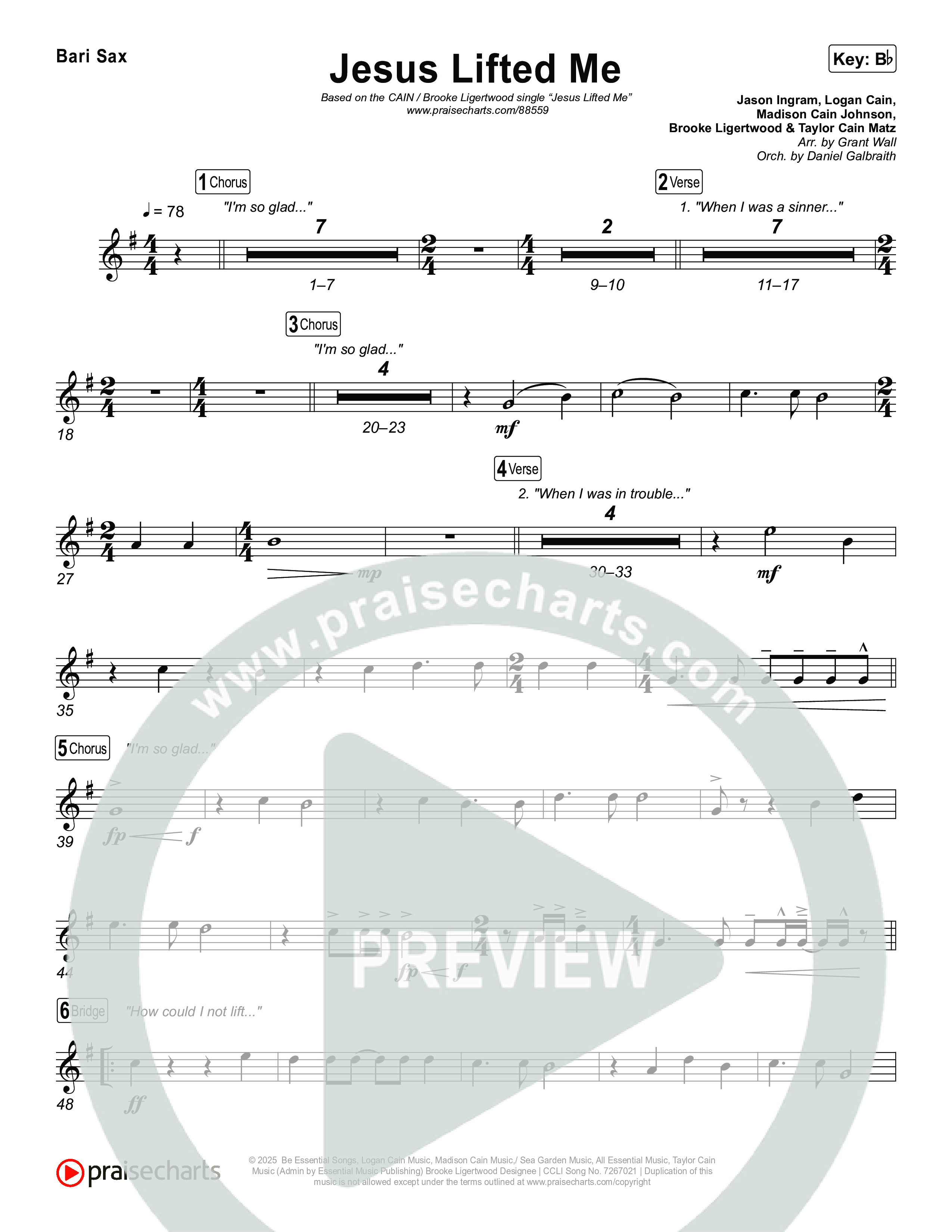 Jesus Lifted Me Bari Sax (CAIN / Brooke Ligertwood)